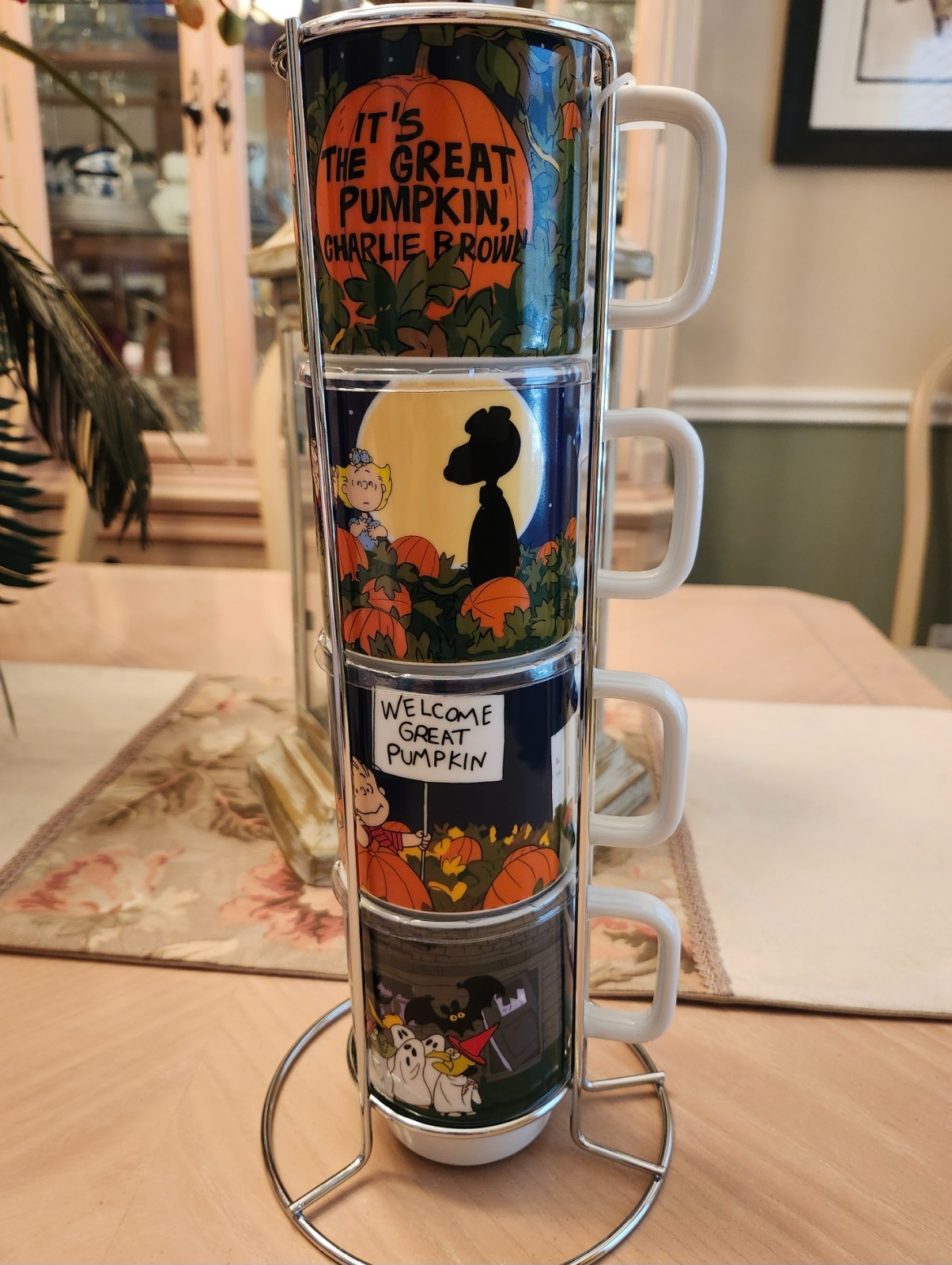 PEANUTS THE GREAT PUMPKIN CHARLIE BROWN SET OF 4 STACKING MUG TOWER NEW 2026 PEANUTS THE GREAT PUMPKIN CHARLIE BROWN SET OF 4 STACKING MUG TOWER NEW 2026