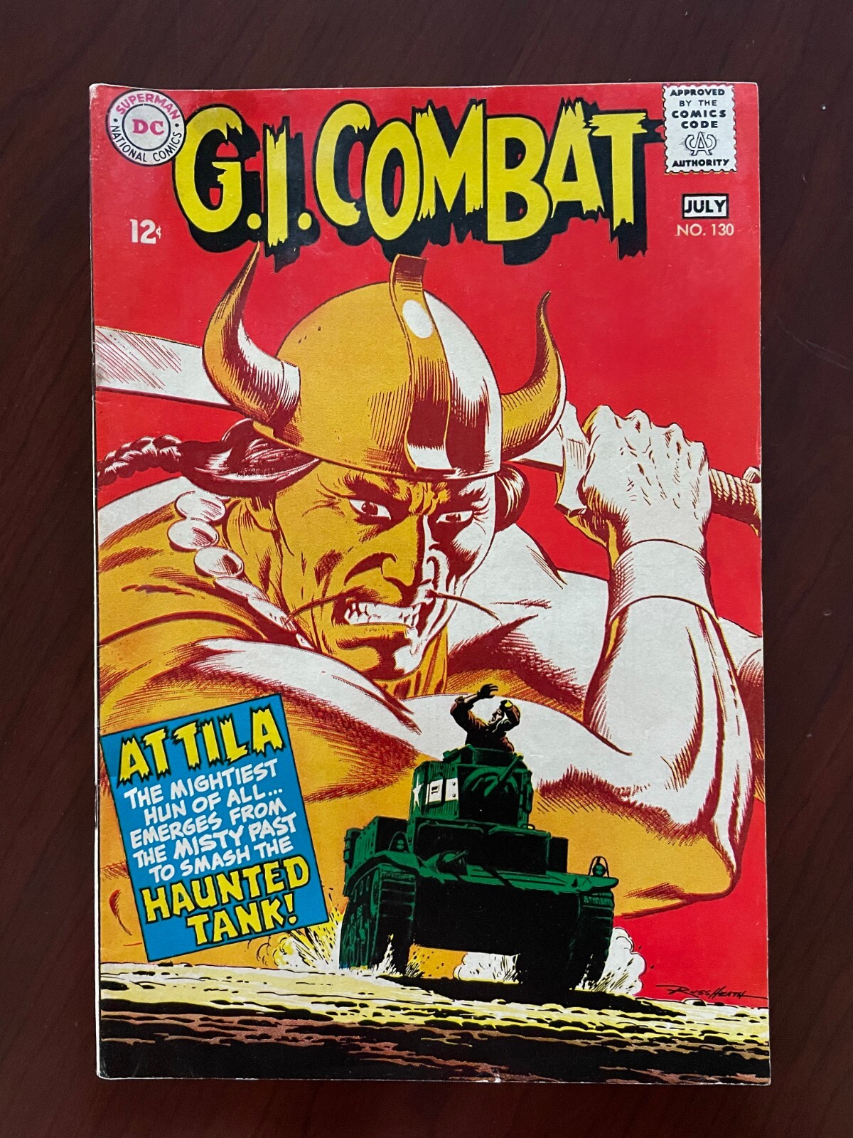 G.I. Combat #130 (DC Comics 1968) Haunted Tank WWII Army War Silver Age 7.0 F/VF