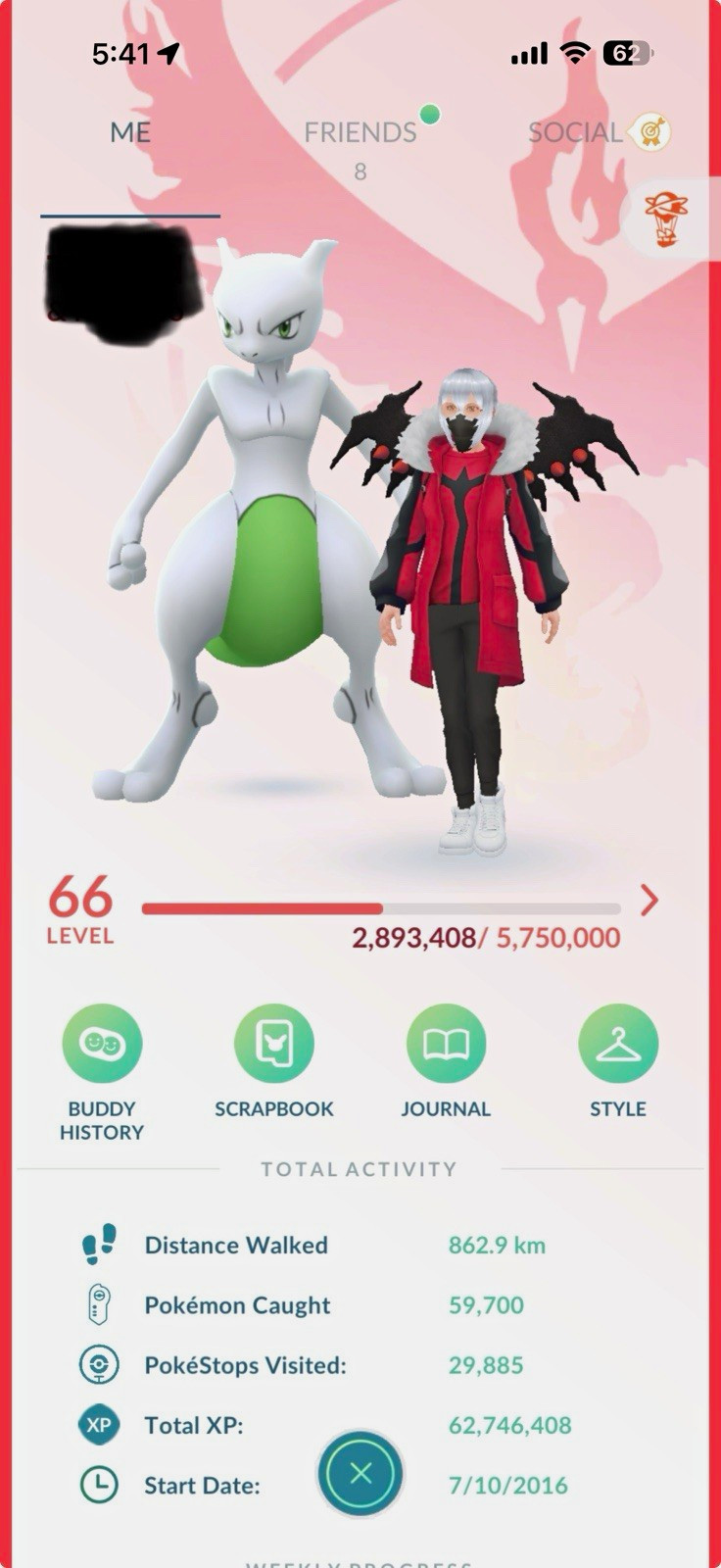 Pokémon GO Level 66 Game Account - Mewtwo IV100 (CP 3462), 4.97M Stardust Pokémon GO Level 66 Game Account - Mewtwo IV100 (CP 3462), 4.97M Stardust