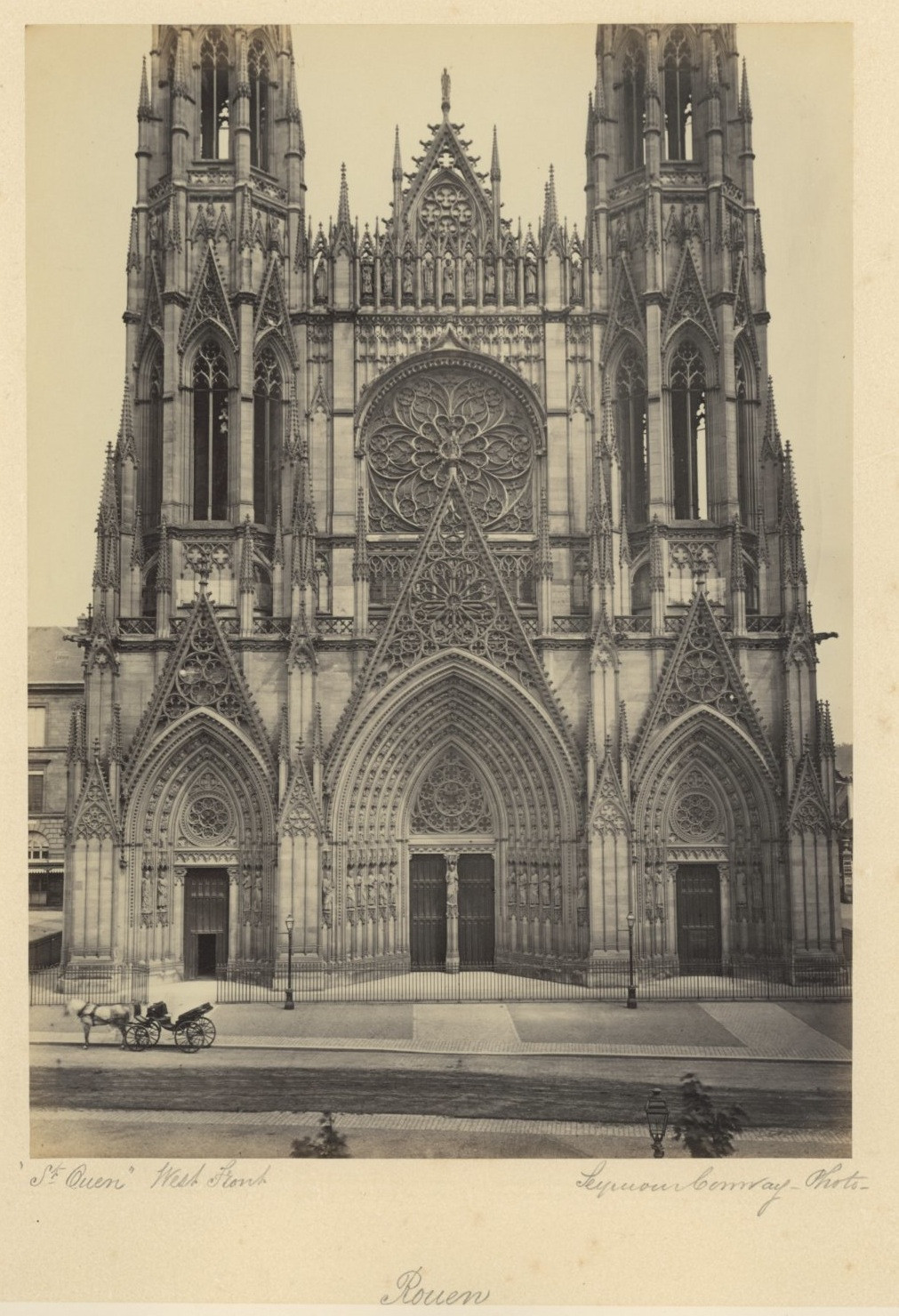 France, Rouen, St. Old Vintage Albumen Print.  15x20 Ci Albumen Print