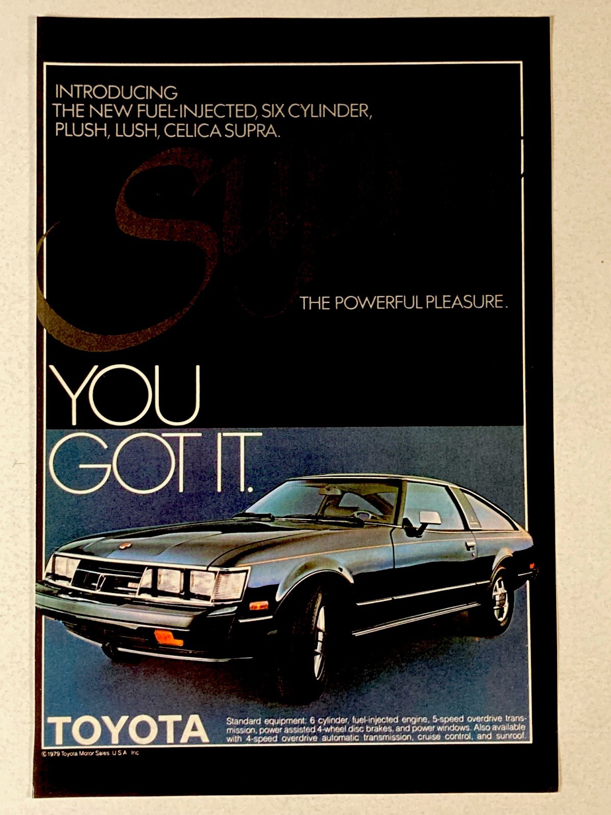 1979 Toyota Celica Supra Print Ad Fuel Injected Six Cylinder 1979 Toyota Celica Supra Print Ad Fuel Injected Six Cylinder