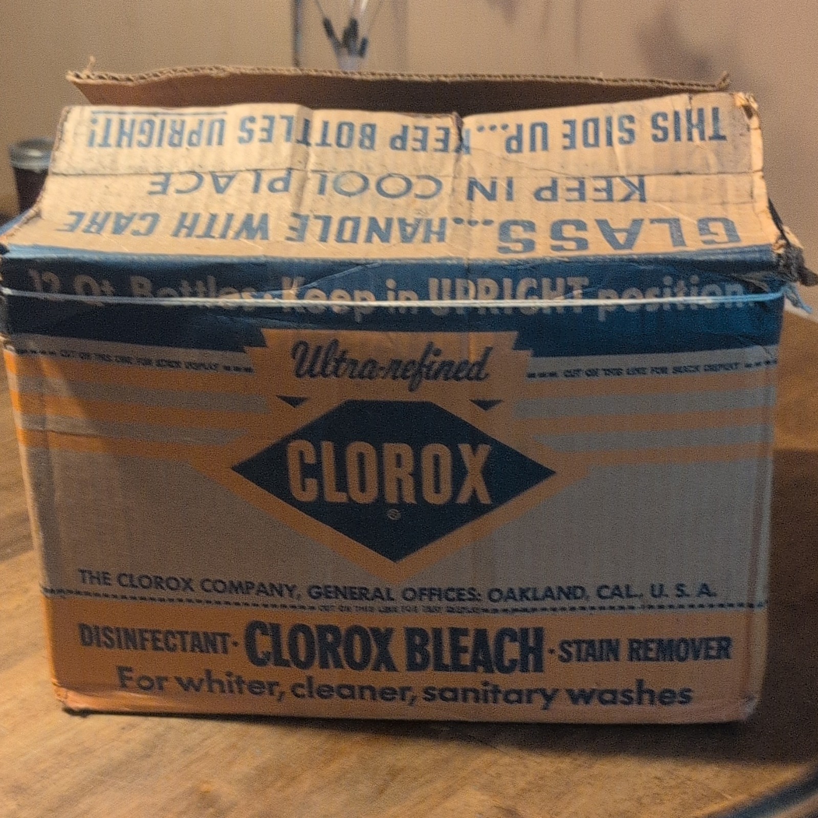 Vintage 1940-1957 Clorox Bleach Advertising Box Cardboard Vintage 1940-1957 Clorox Bleach Advertising Box Cardboard