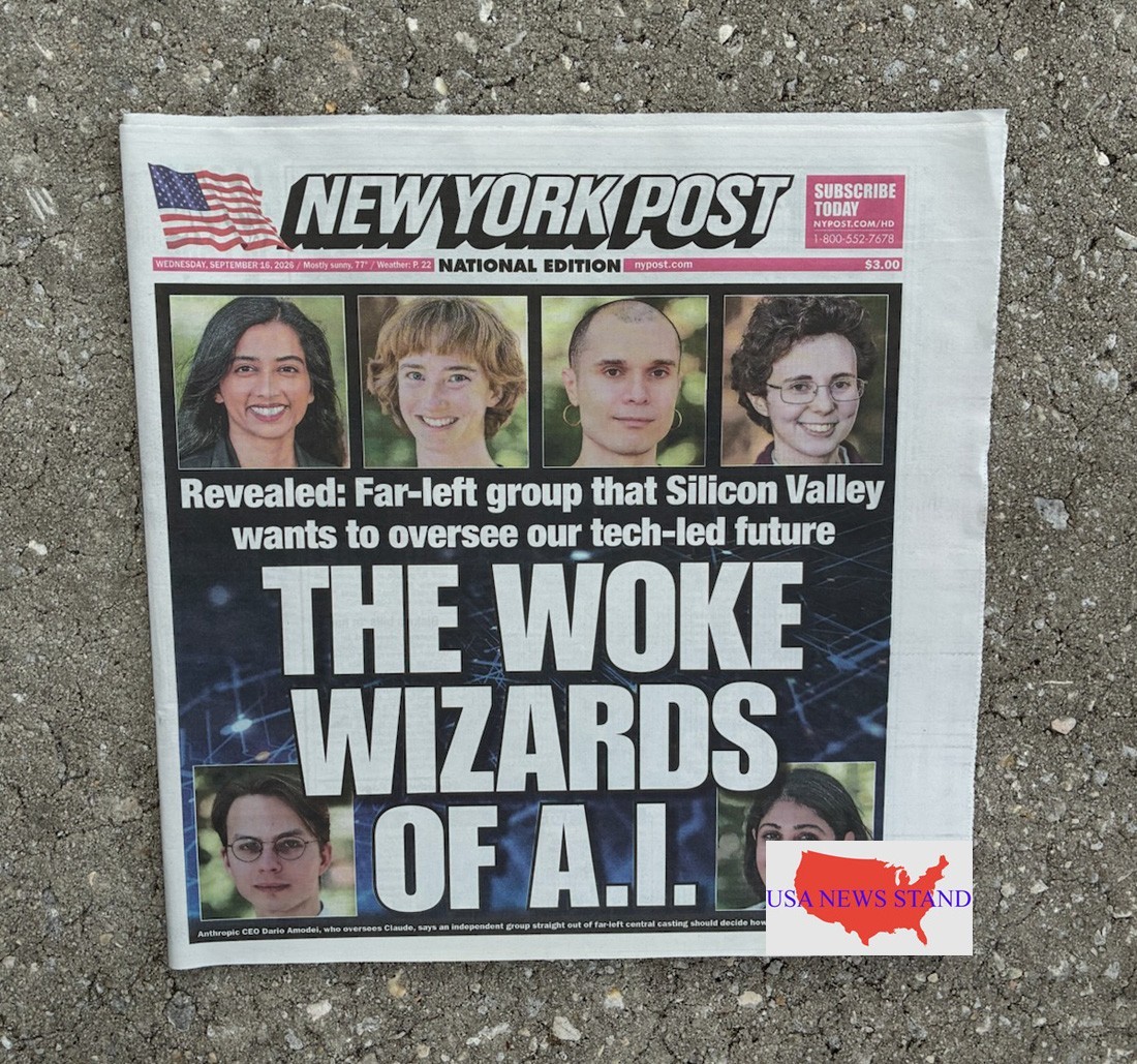 NEW YORK POST - WEDNESDAY SEPTEMBER 16, 2026 (THE WOKE WIZARDS OF AI)