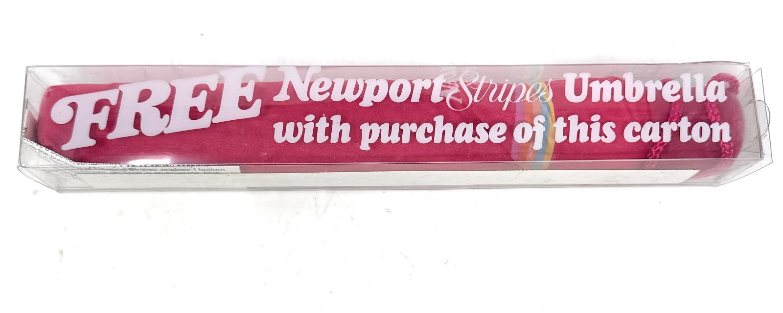 Vintage Newport Slims Umbrella Red Pink
