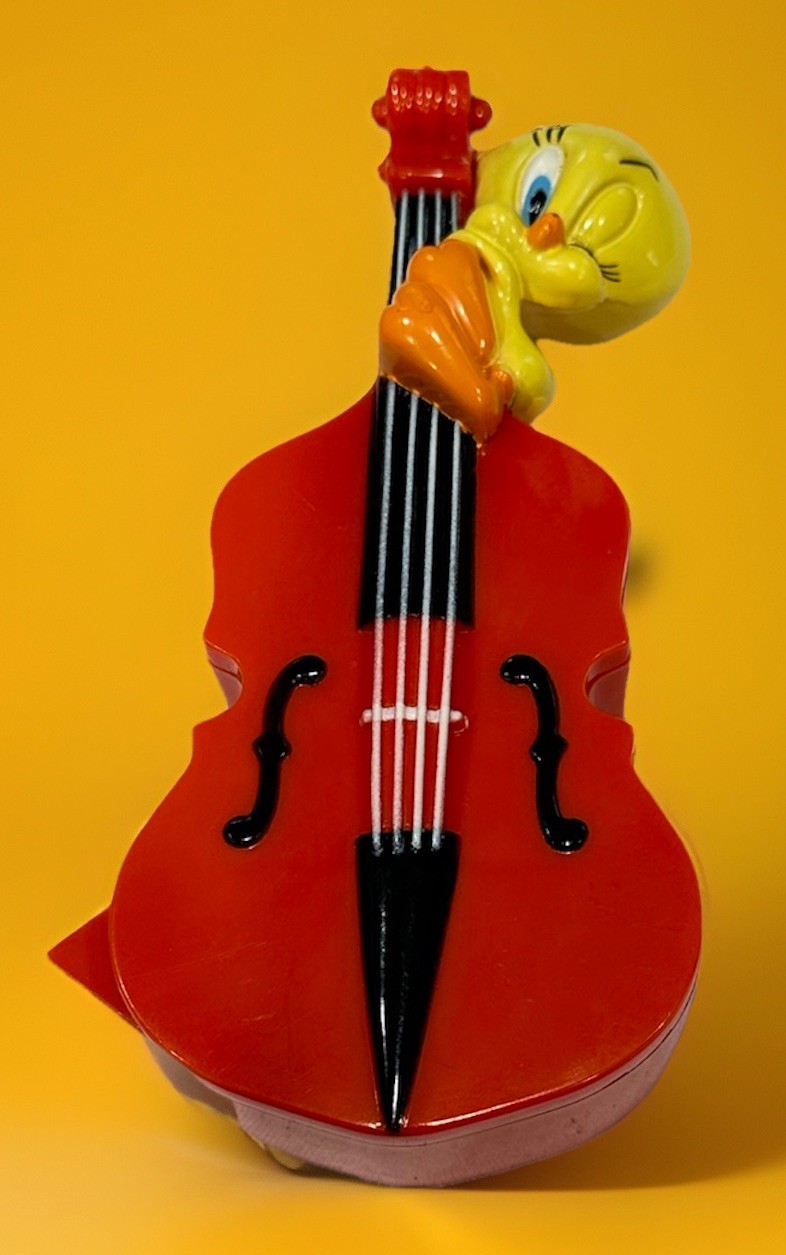Vintage 2000 Tweety Bird Empty Candy Dispenser Container Cello Warner Bros.