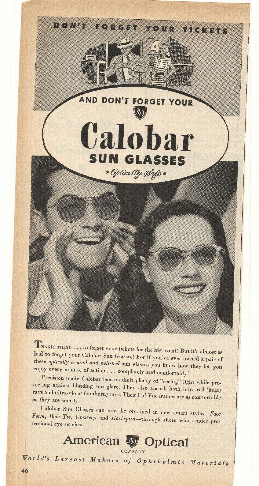 1946 American Optical Company Advertisement