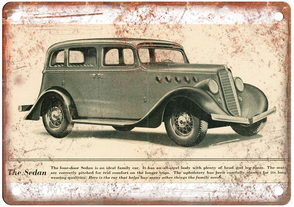 Vintage Auto Ad 1935 Willys 77 Sedan Retro Look Reproduction Metal Sign A1952 Vintage Auto Ad 1935 Willys 77 Sedan Retro Look Reproduction Metal Sign A1952