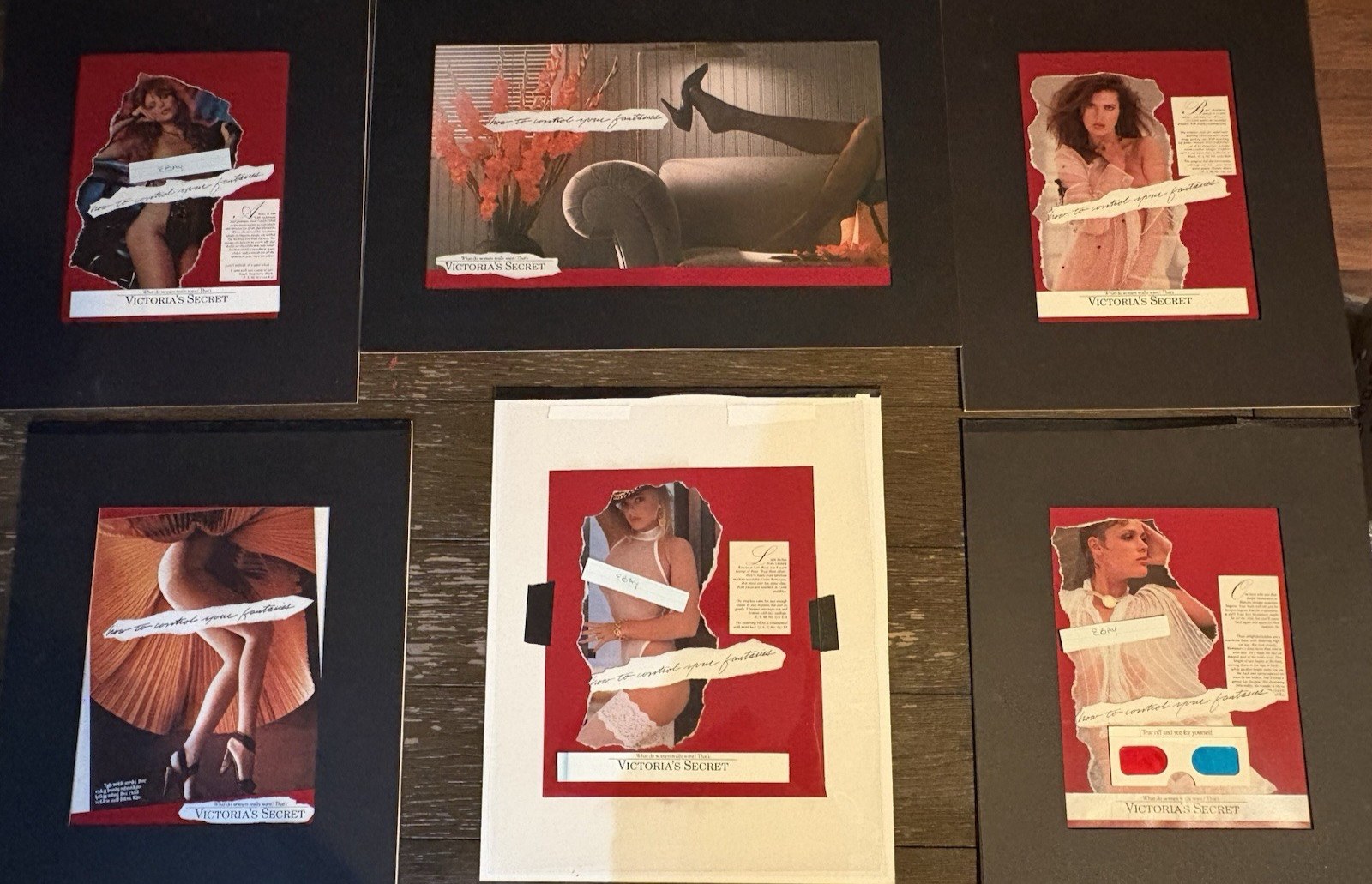 VTG Victoria’s Secret 6 Advertising Concept Comps 1980s Presentation Boards OOAK