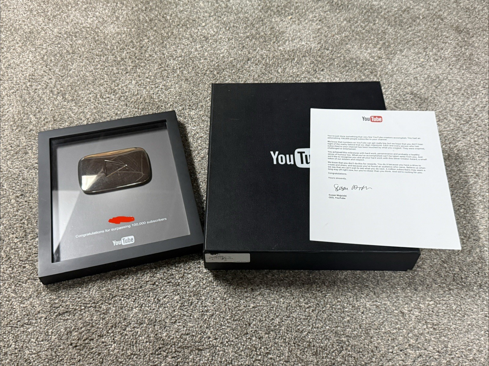 AUTHENTIC & DISCONTINUED YouTube 100,000 Silver Play Button (2017)