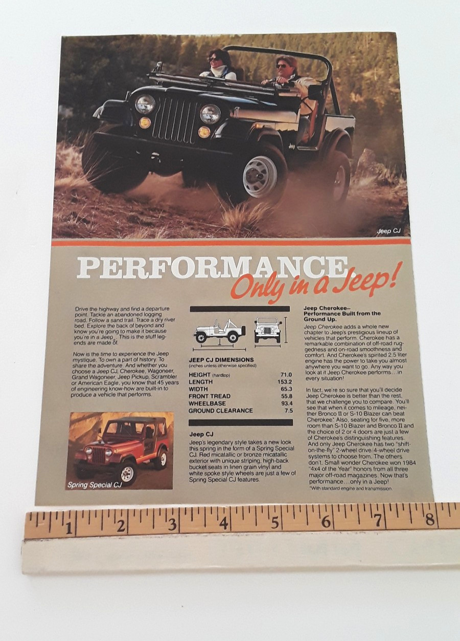 JEEP CJ ORIGINAL 1985 AD