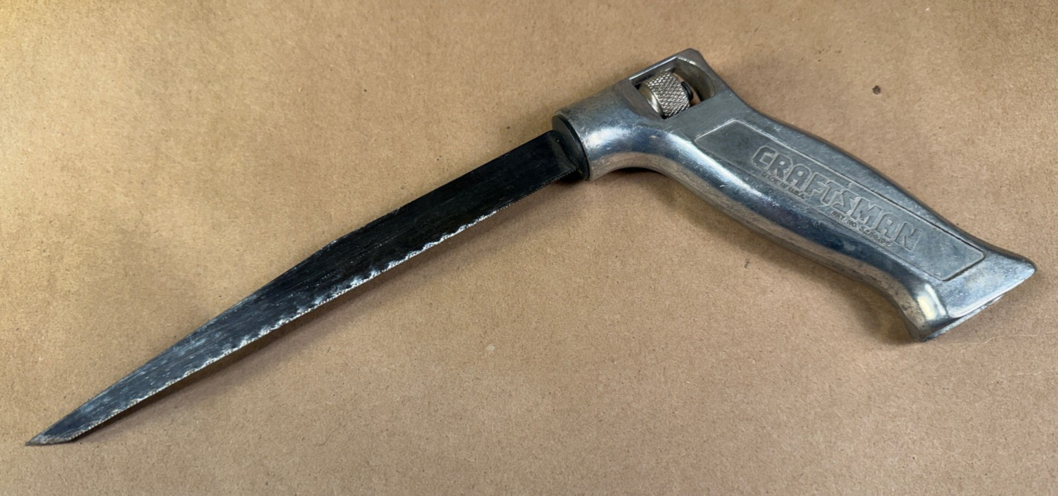 Vintage Sears Craftsman Key Hole Hand Saw Aluminum Handle Pistol Grip 9-6207