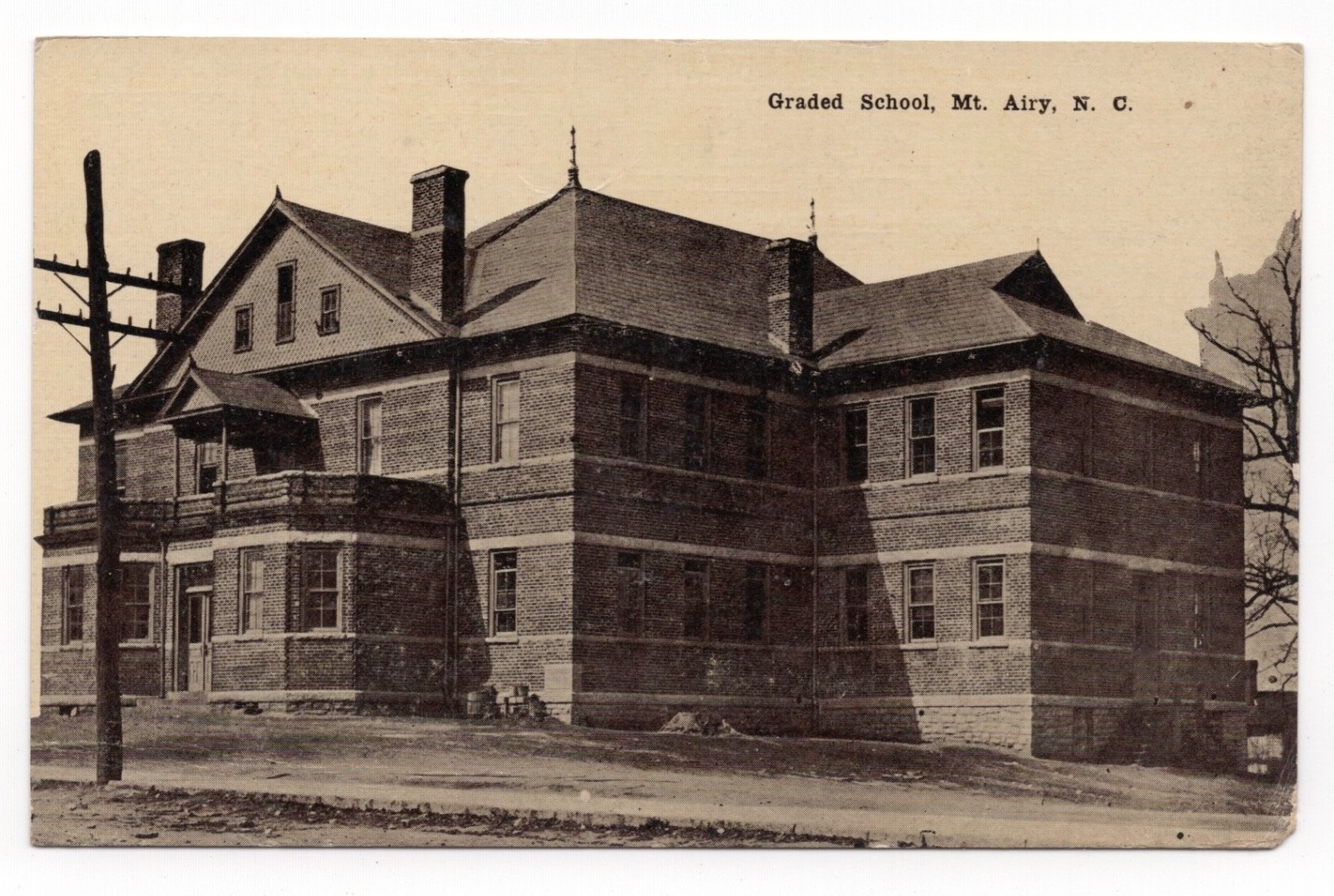 Graded School, c1904, Mount Airy NC Vintage Postcard Andy Griffith School Graded School, c1904, Mount Airy NC Vintage Postcard Andy Griffith School
