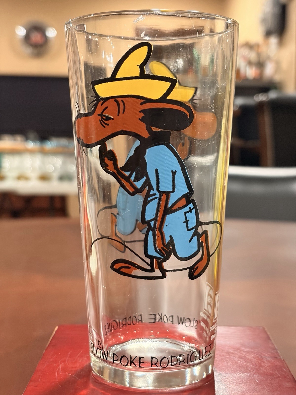 RARE Vtg 1973 Pepsi Looney Tunes Slow Poke Rodriguez Glass Black Letters Ex Cond RARE Vtg 1973 Pepsi Looney Tunes Slow Poke Rodriguez Glass Black Letters Ex Cond