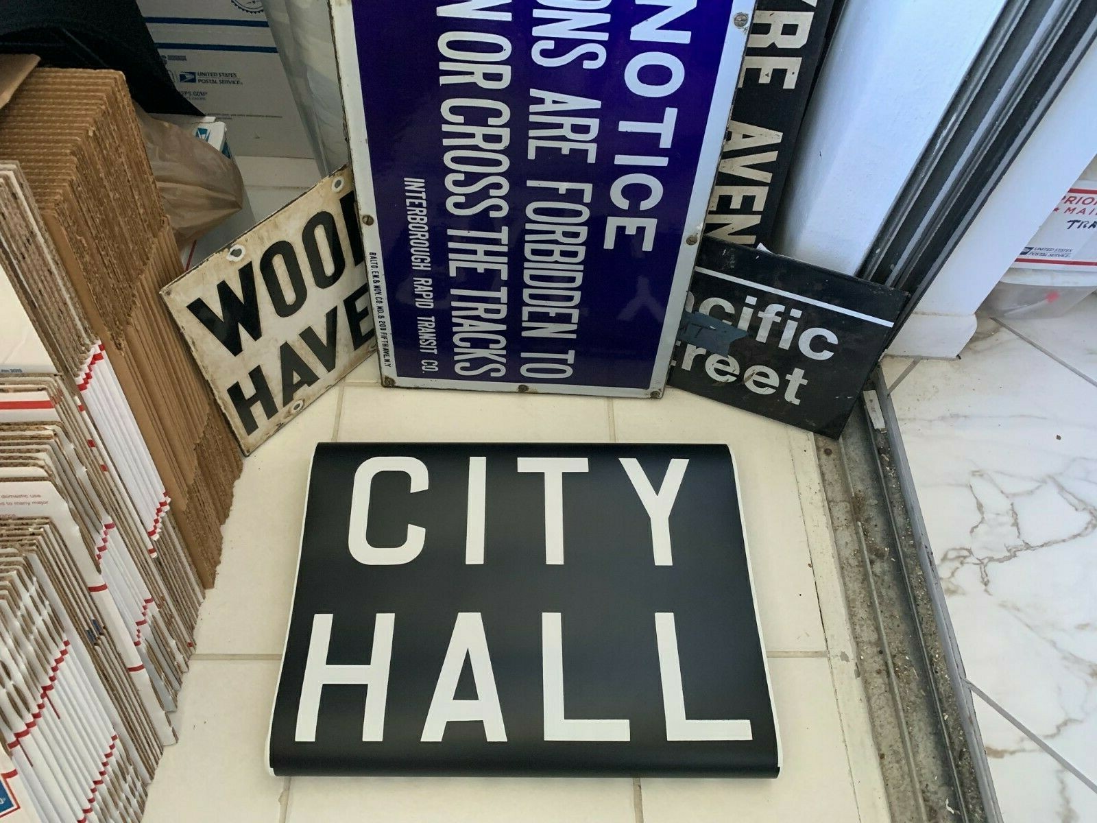 IRT NY NYC SUBWAY MYLAR ROLL SIGN ART CITY HALL LOWER MANHATTAN BROOKLYN BRIDGE