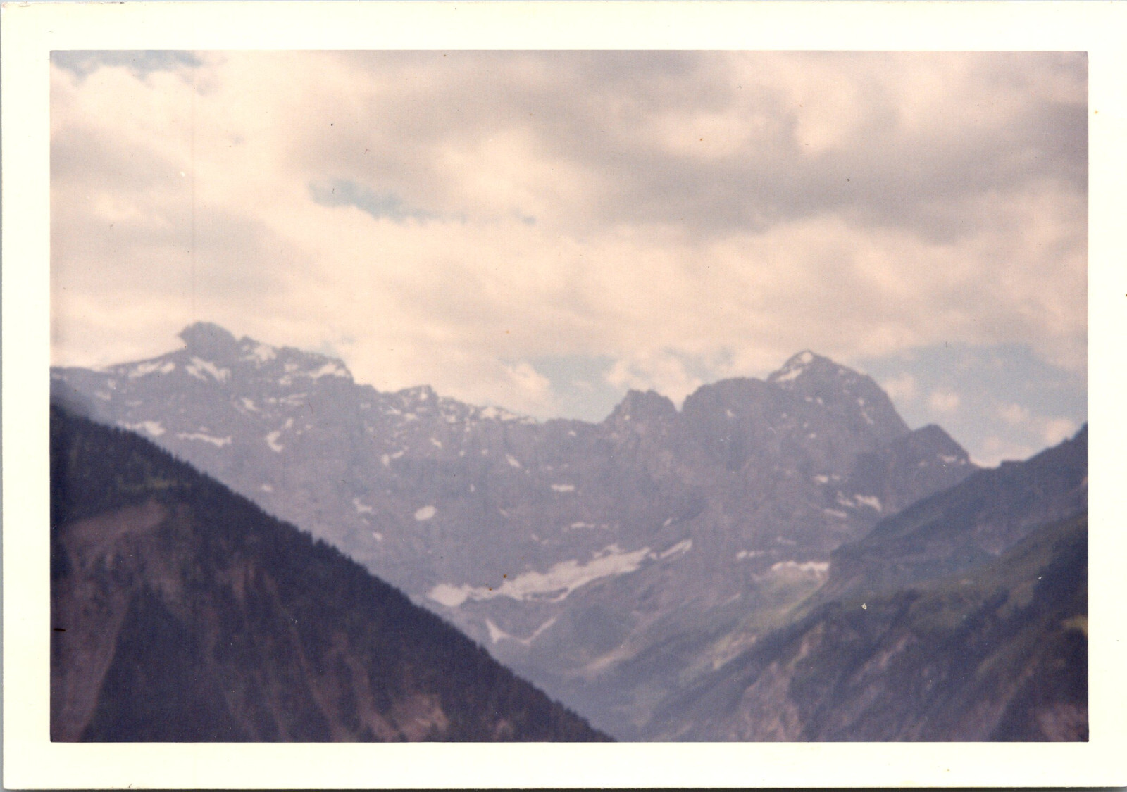 1965 Mountains View Lucerne Switzerland Vtg Original Color Snapshot Found Photo