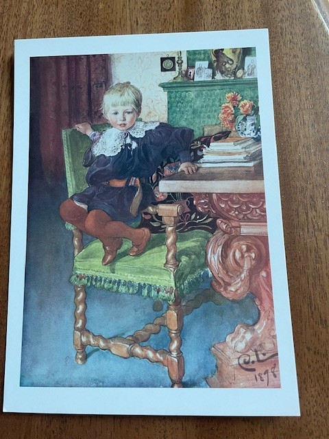 VTG Carl Larsson Art Postcard Sweden Girl \