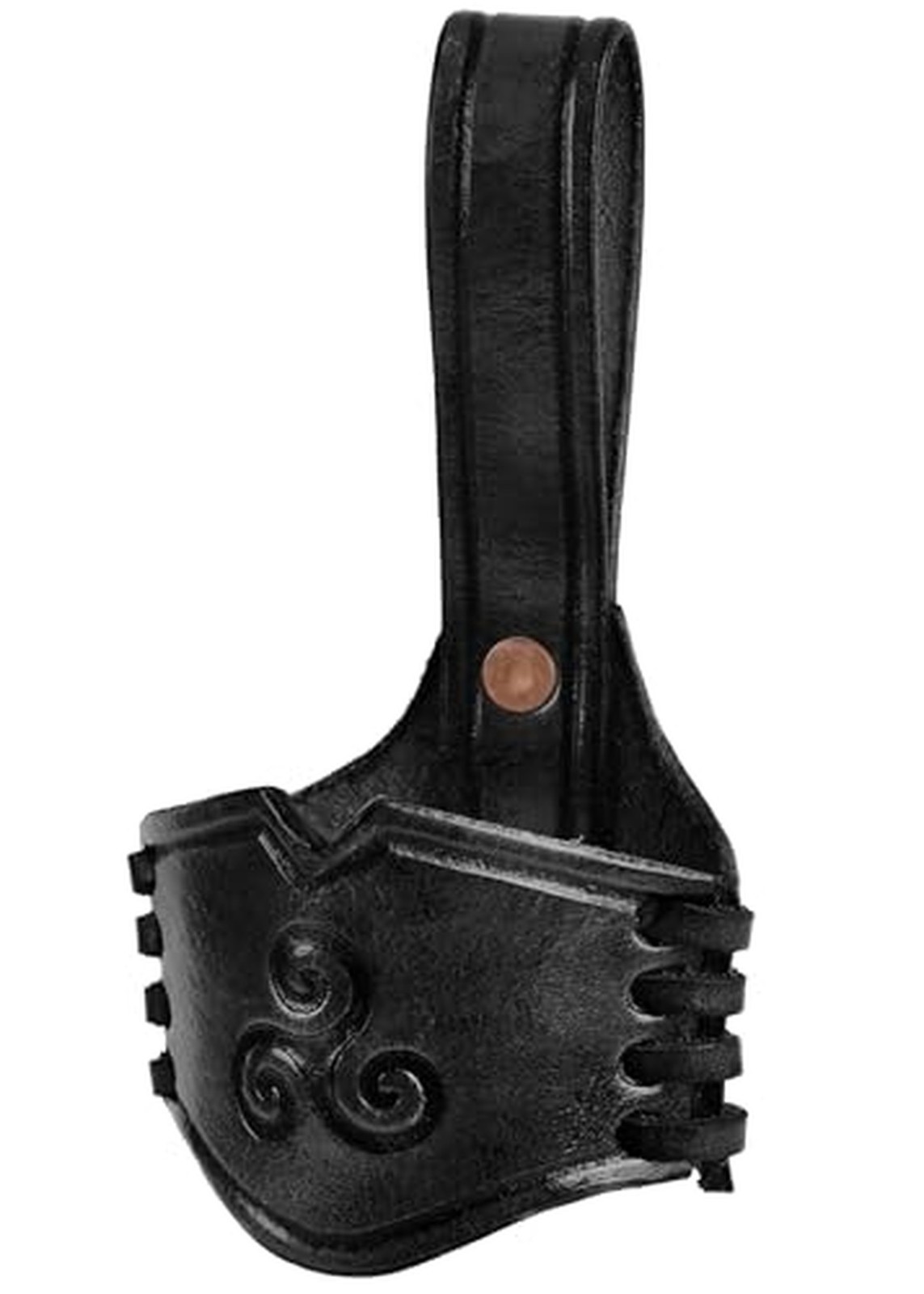 Ulfberth - Genuine Leather Drinking Horn Holster with Embossed Triskele - Bel...
