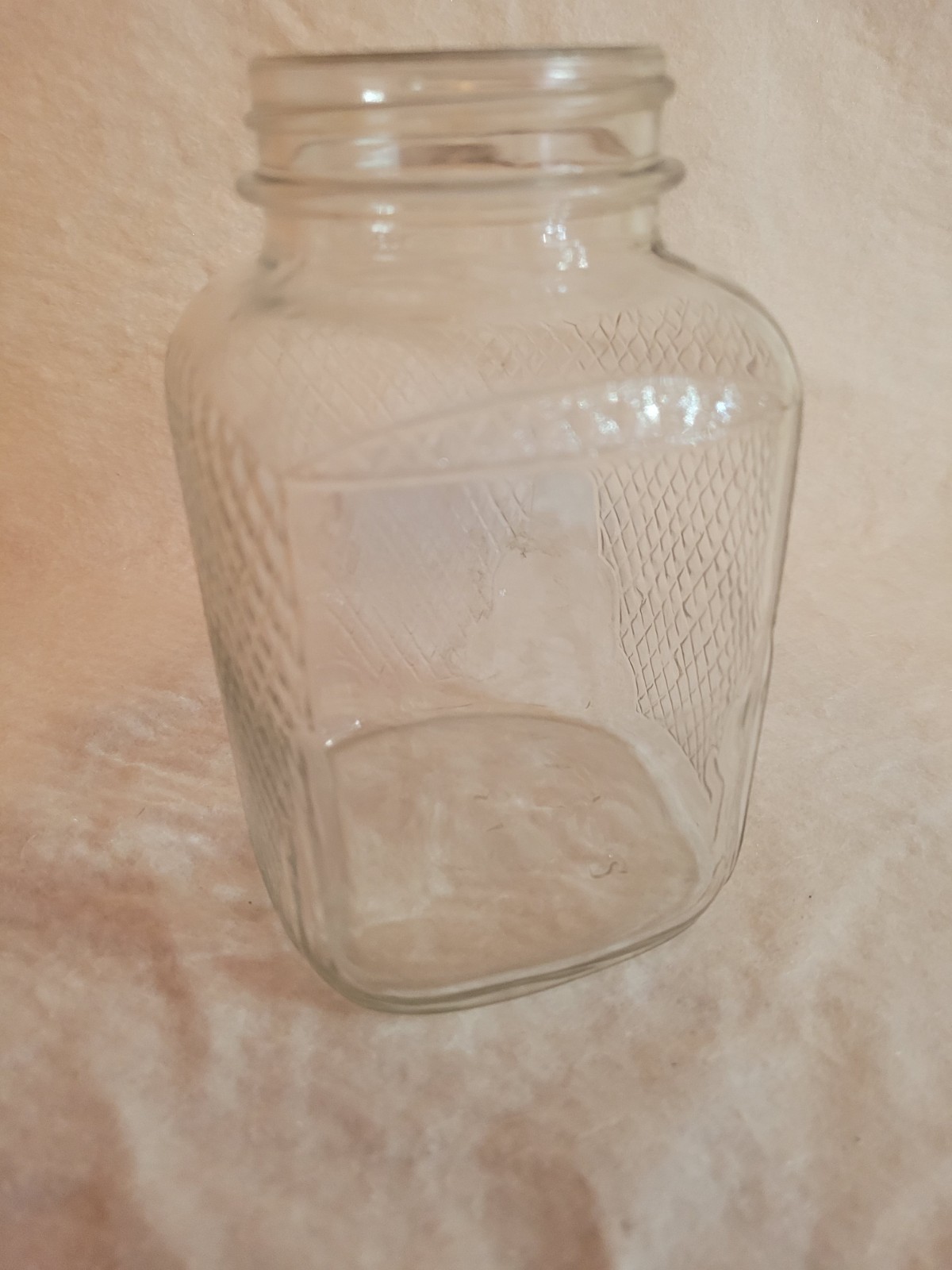 Vintage 1930s Owen's Illinois Waffle Diamond Pattern Hoosier Coffee Jar Vintage 1930s Owen's Illinois Waffle Diamond Pattern Hoosier Coffee Jar