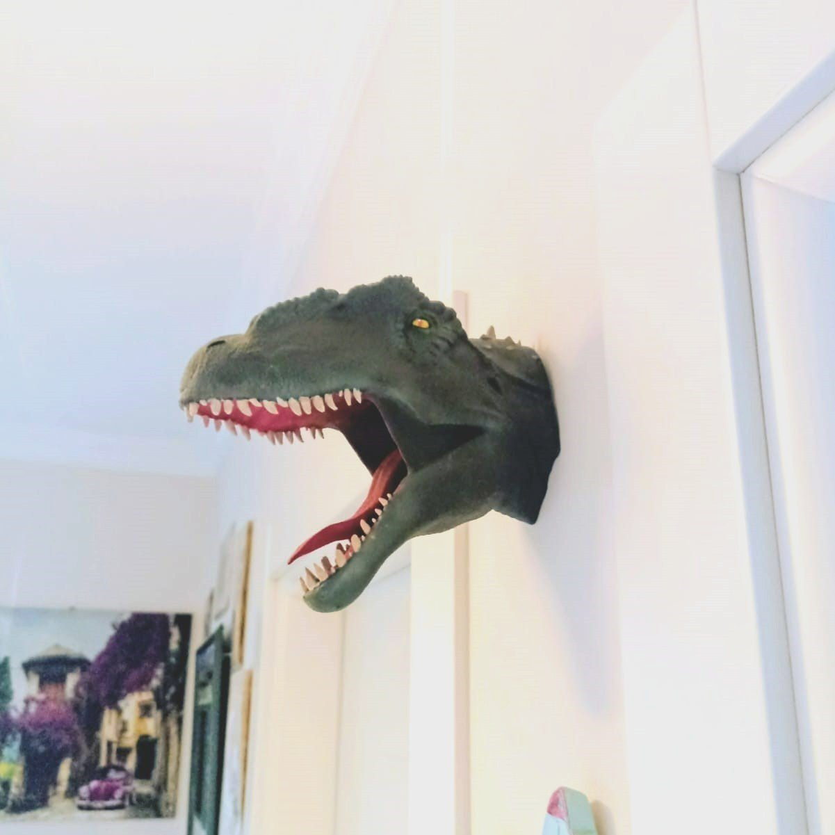 Faux Taxidermy T-Rex Wall Mount | Handpainted Dinosaur Trophy Head | Wall Decor Faux Taxidermy T-Rex Wall Mount | Handpainted Dinosaur Trophy Head | Wall Decor