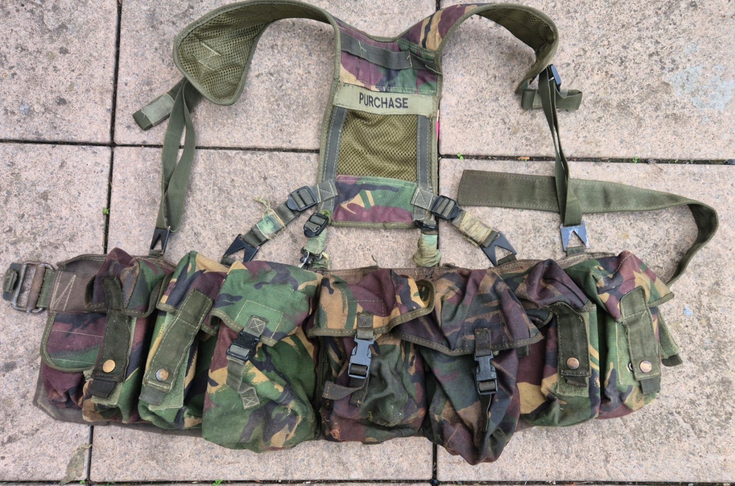 Vintage British Army Tailored Special Forces Airborne DPM 5 Pouch Webbing Set