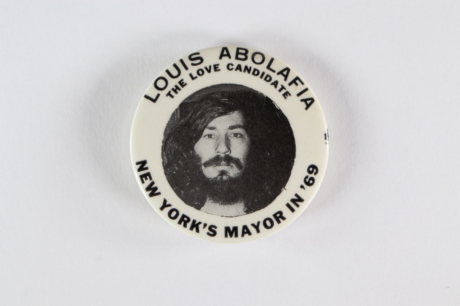 Rare 1969 Louis Abolafia Love Candidate NYC Mayor Political Pinback Button