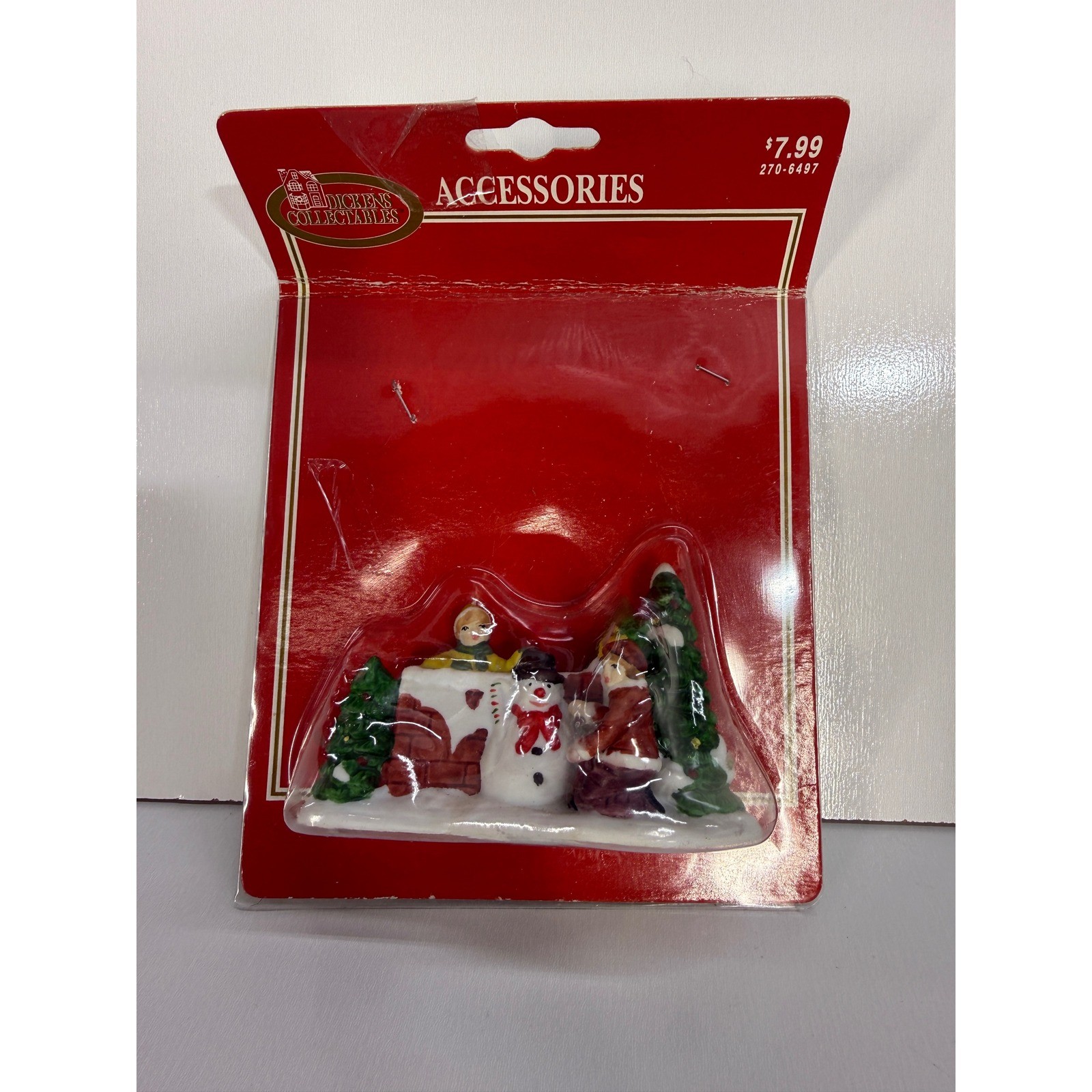 Vintage 1995 Dickens Collectables Snowman & Children Village Accessory 270-6497 Vintage 1995 Dickens Collectables Snowman & Children Village Accessory 270-6497