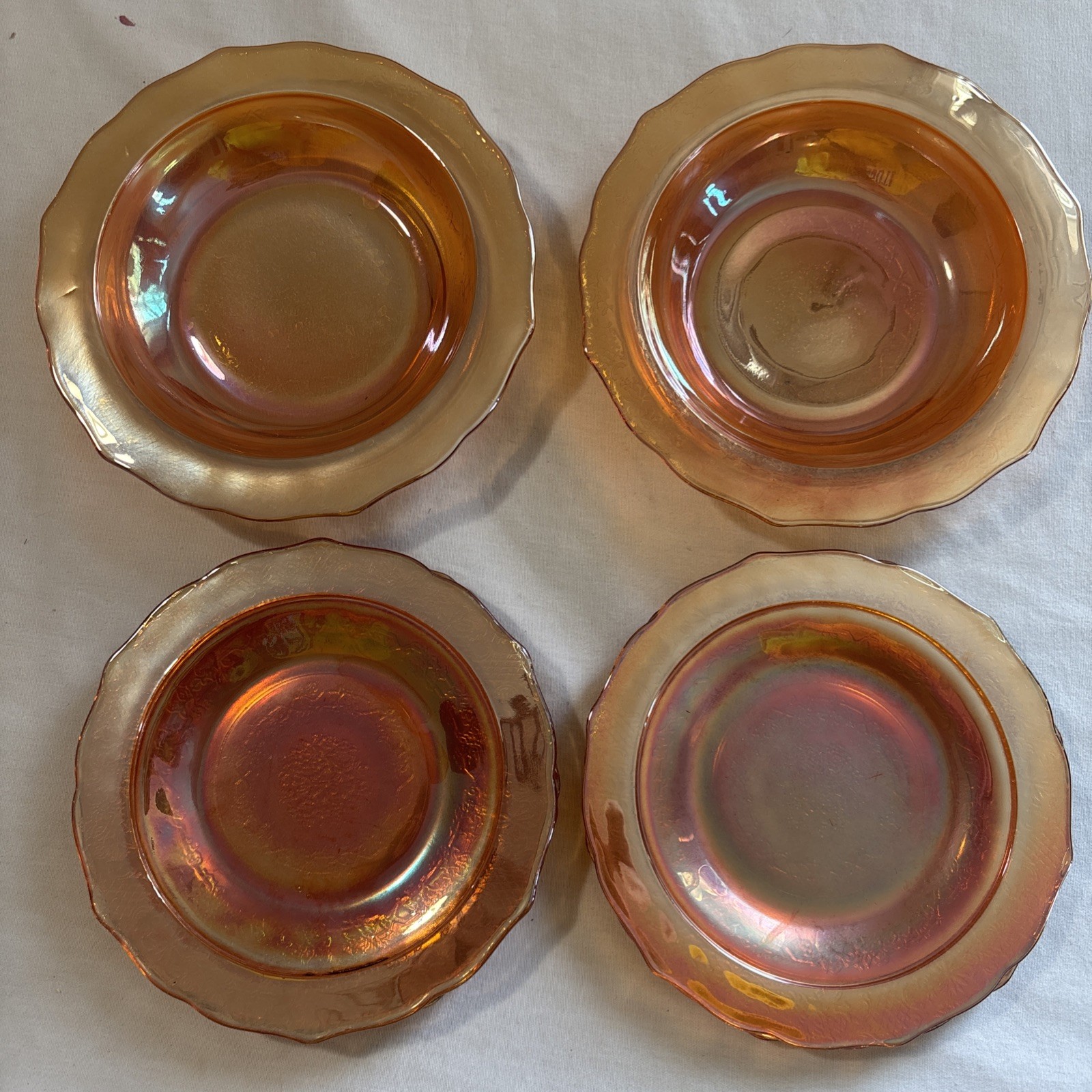 Vintage Federal Marigold Carnival Glass: Normandie 8 Pieces