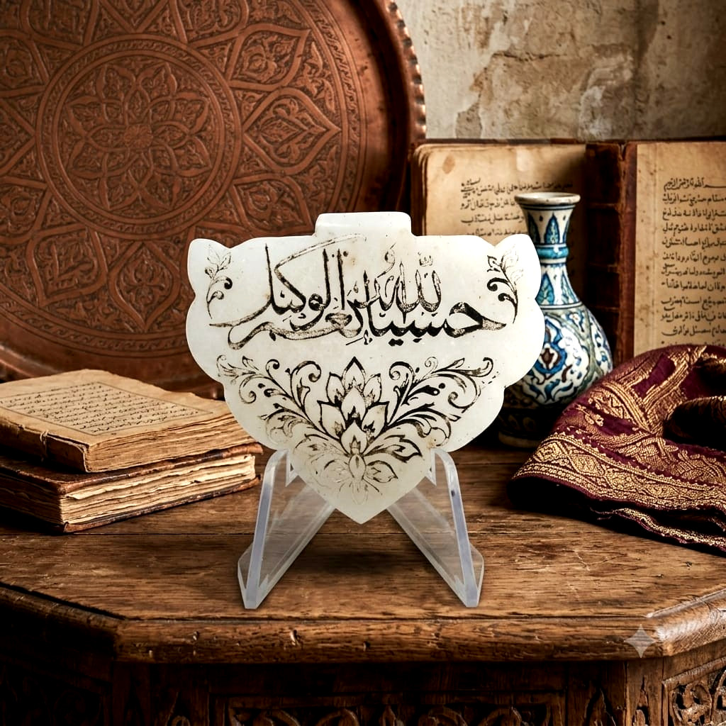 Original Handwritten Islamic Calligraphy Jade Sufi Pendant