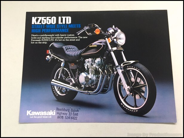 1983 Kawasaki KZ550 LTD Motorcycle Bike 1-page Vintage Sales Brochure Spec Sheet