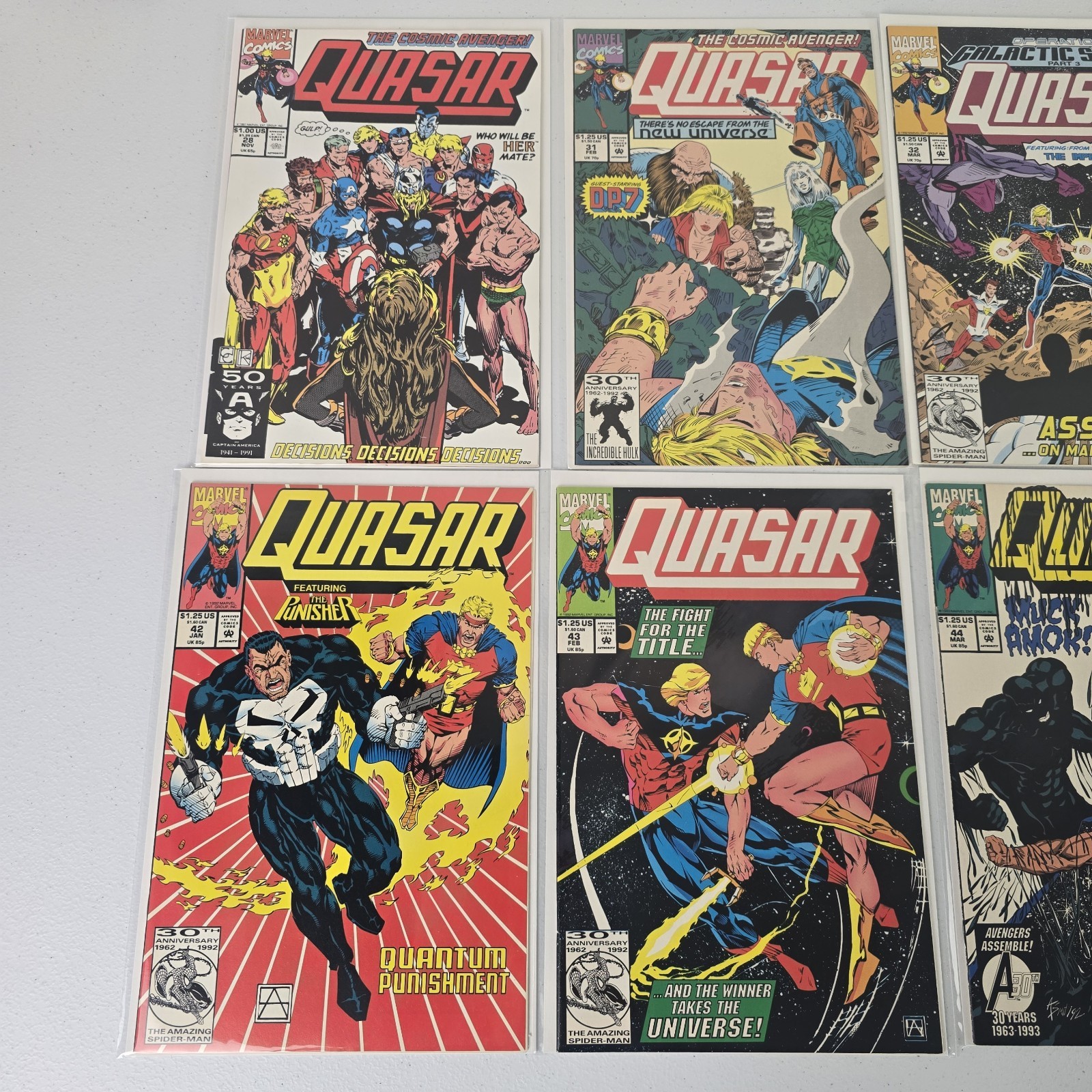 Lot of (14) Quasar #28, 31-35, 41-46, 52, 55 Marvel 199-93 VF/NM Lot of (14) Quasar #28, 31-35, 41-46, 52, 55 Marvel 199-93 VF/NM