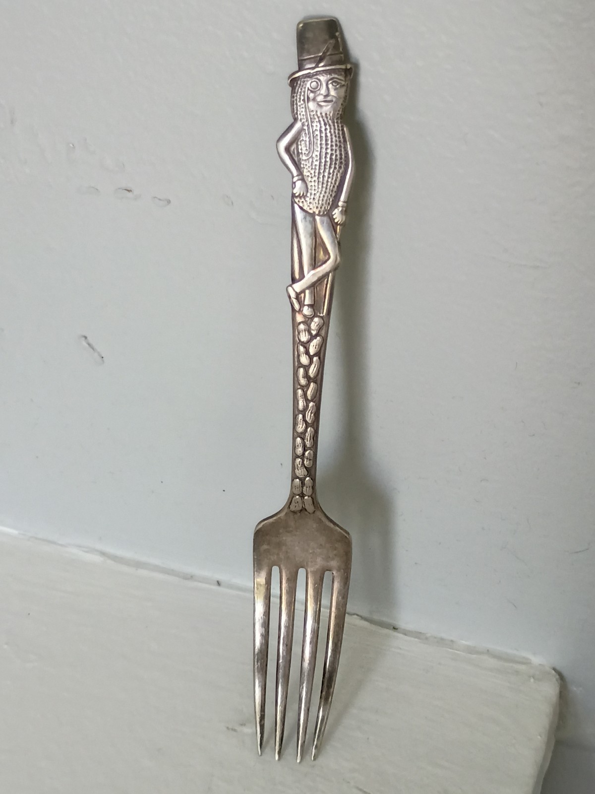 Carlton Silverplate, Vintage  PLANTERS MR. PEANUT Fork. Silverplate