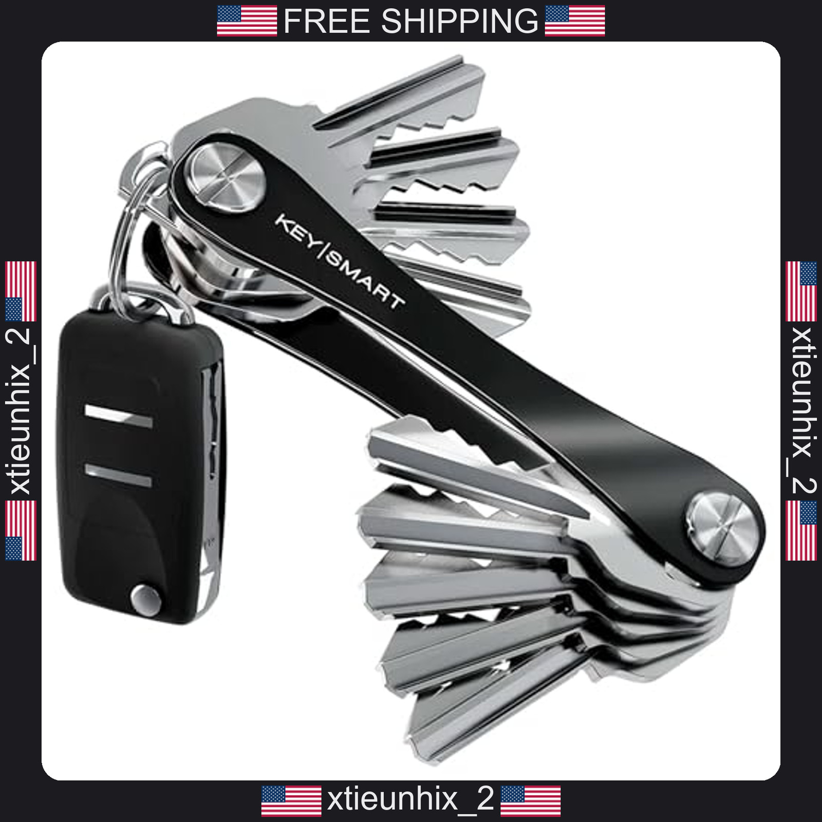 KeySmart Key Organizer Compact Aluminum Key Holder for Up to 8 Keys