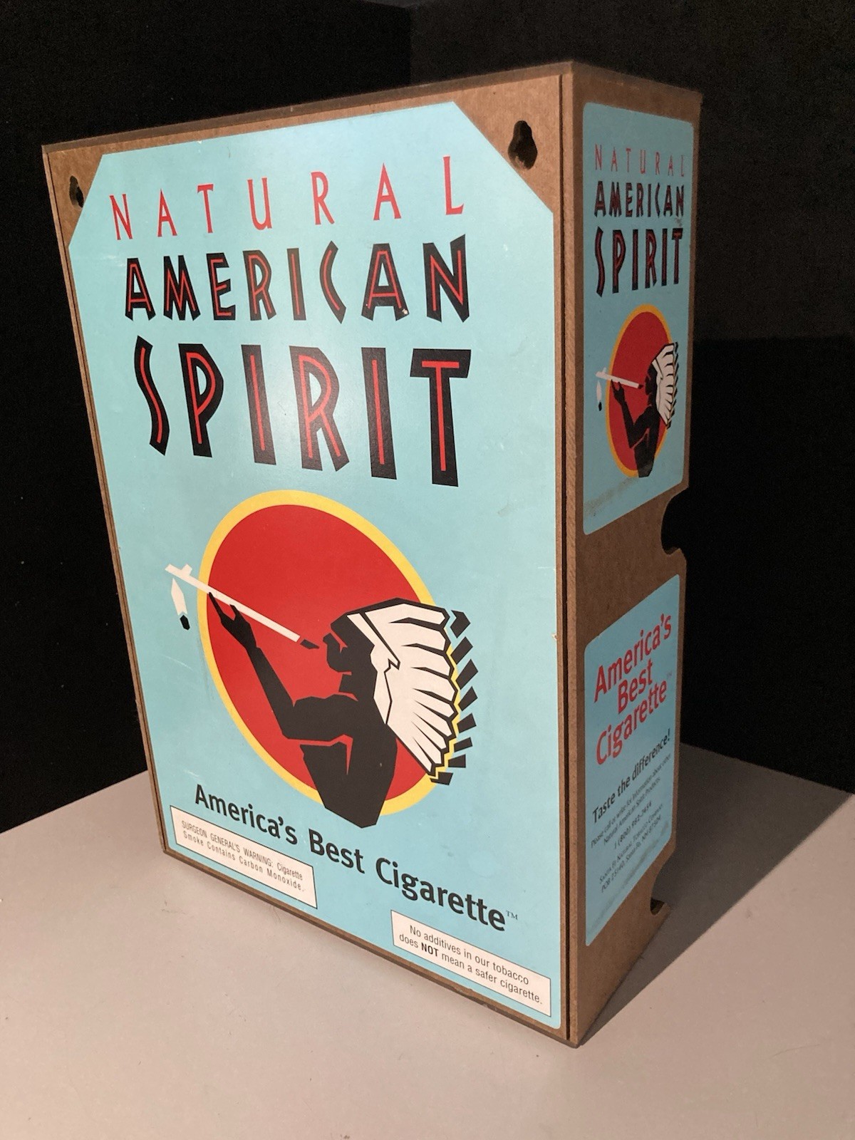 VTG AMERICAN SPIRIT Cigarettes Wooden Counter Display Tobacco Store Rack Indian VTG AMERICAN SPIRIT Cigarettes Wooden Counter Display Tobacco Store Rack Indian