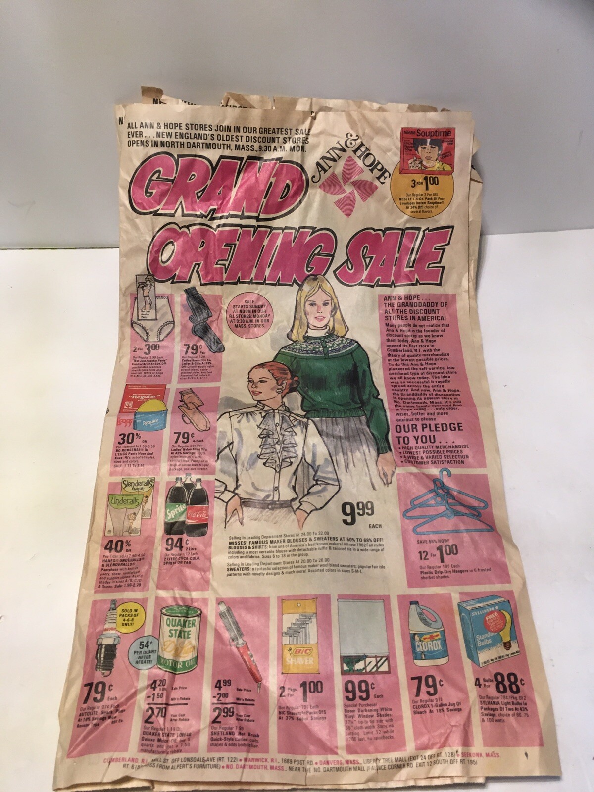 Vtg 1981-82 Ann & Hope Department Store Advertising Flyer N Dartmouth Ma Opening