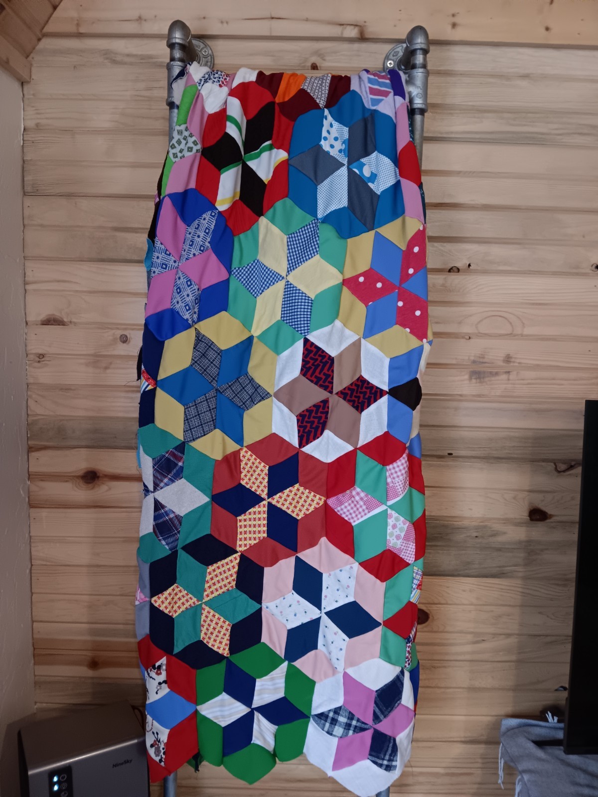 Vintage Homemade 64 X 88 Quilt Top