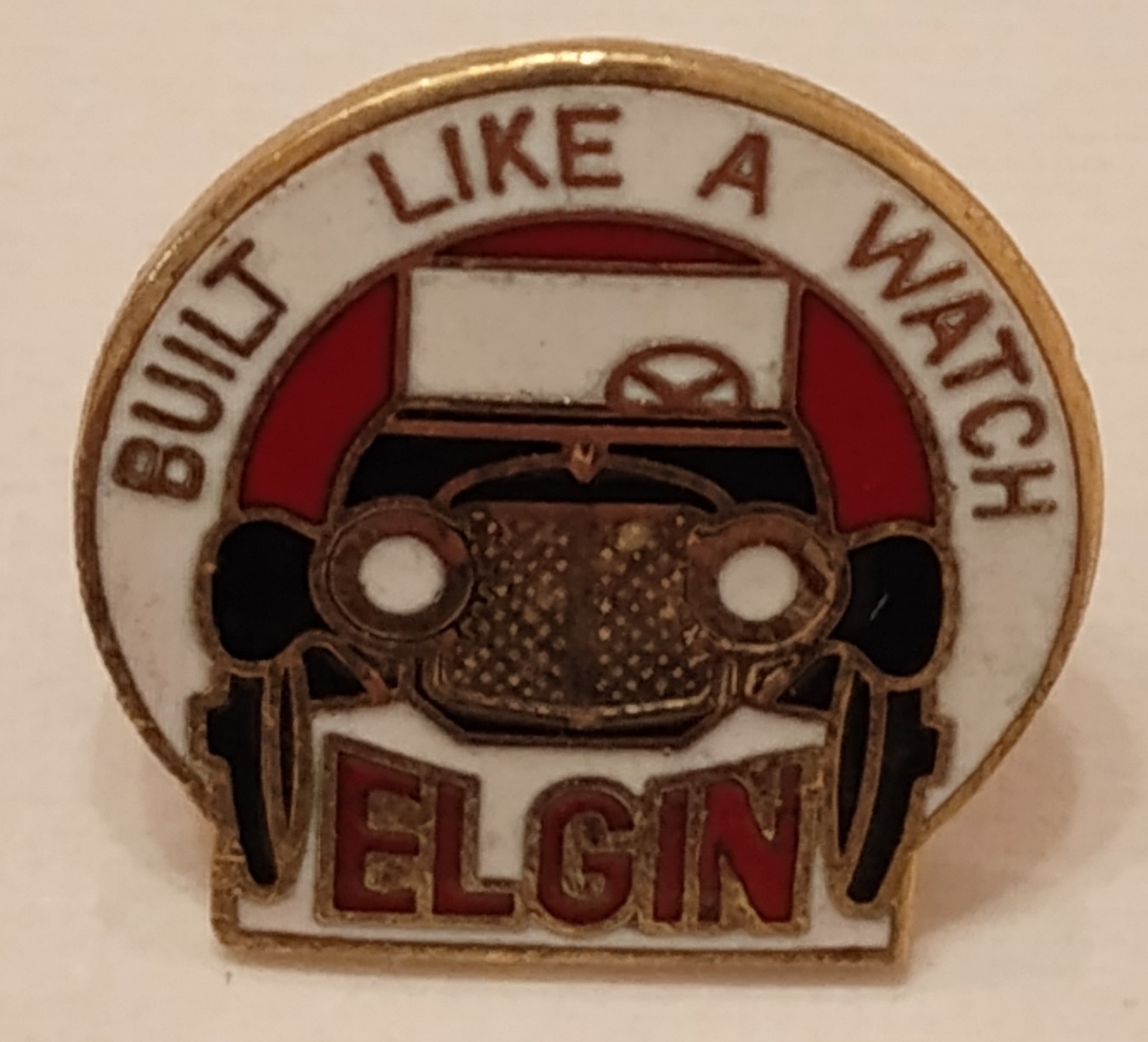 Vintage Built Like A Watch Elgin Automobile Lapel Pin