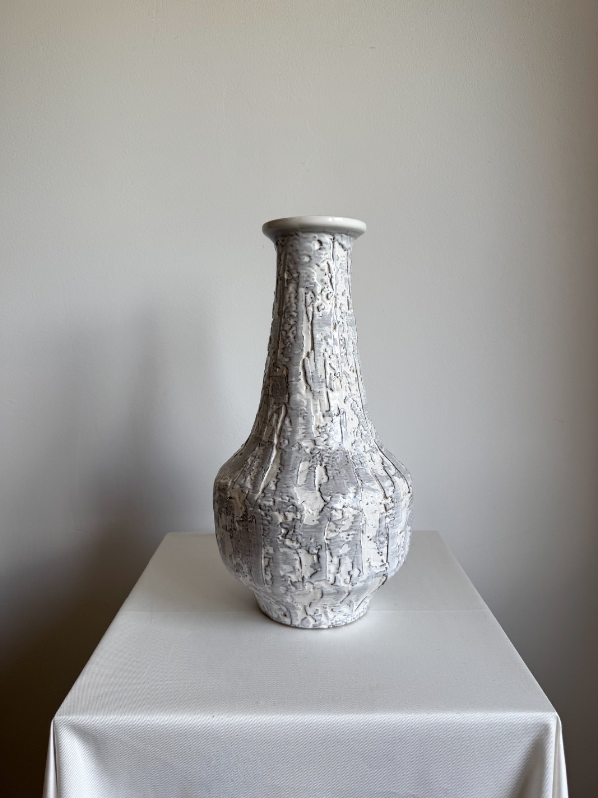 Vintage 1970s Brutalist Large Fat Lava Vase From Ilkra Germany