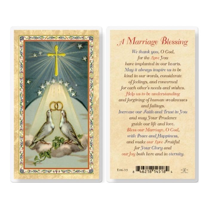 A Marriage Blessing - Laminated Holy Card 106-715