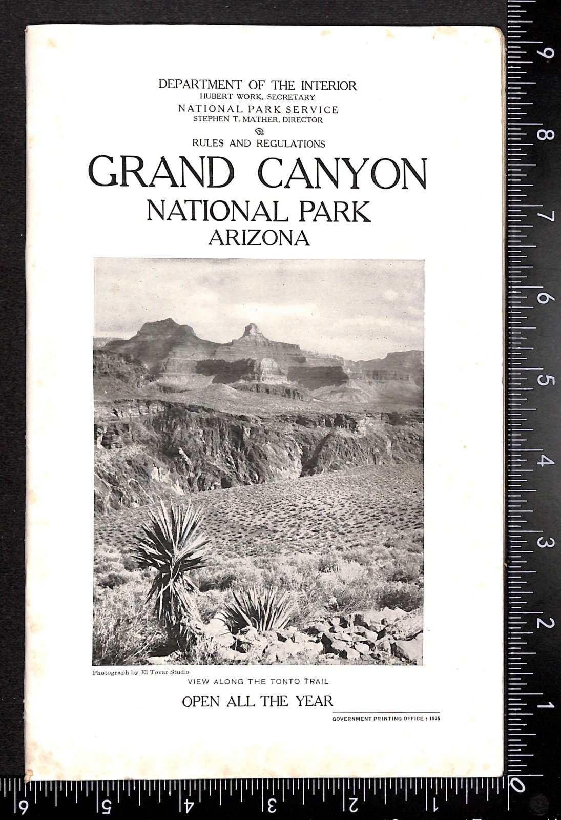 1925 Grand Canyon National Park Arizona NPS Visitor Guide Rules Regulations 1925 Grand Canyon National Park Arizona NPS Visitor Guide Rules Regulations