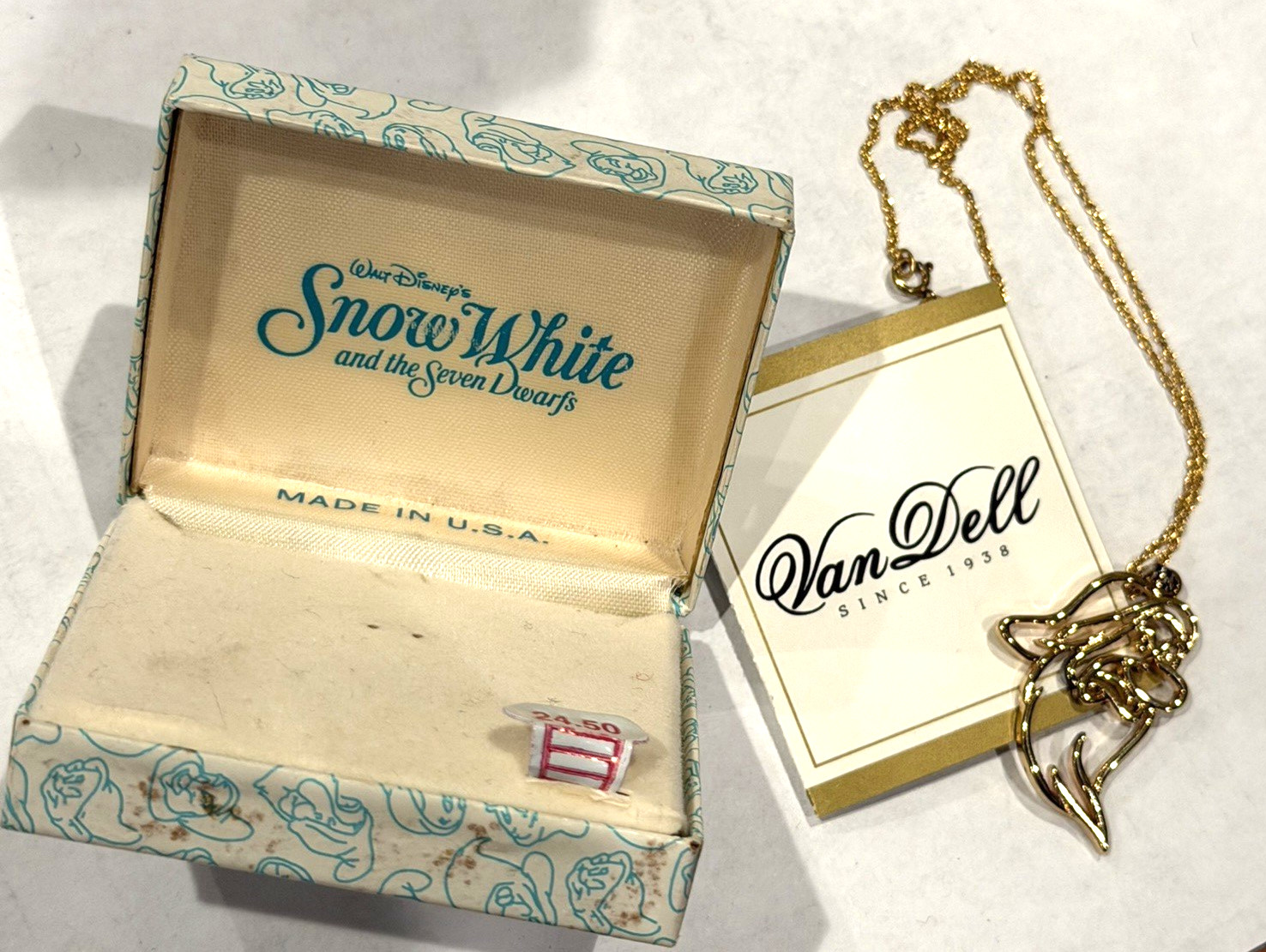 VAN DELL SNOW WHITE GRUMPY PENDANT STERLING SILVER GOLD VERMEIL Necklace NEW BOX