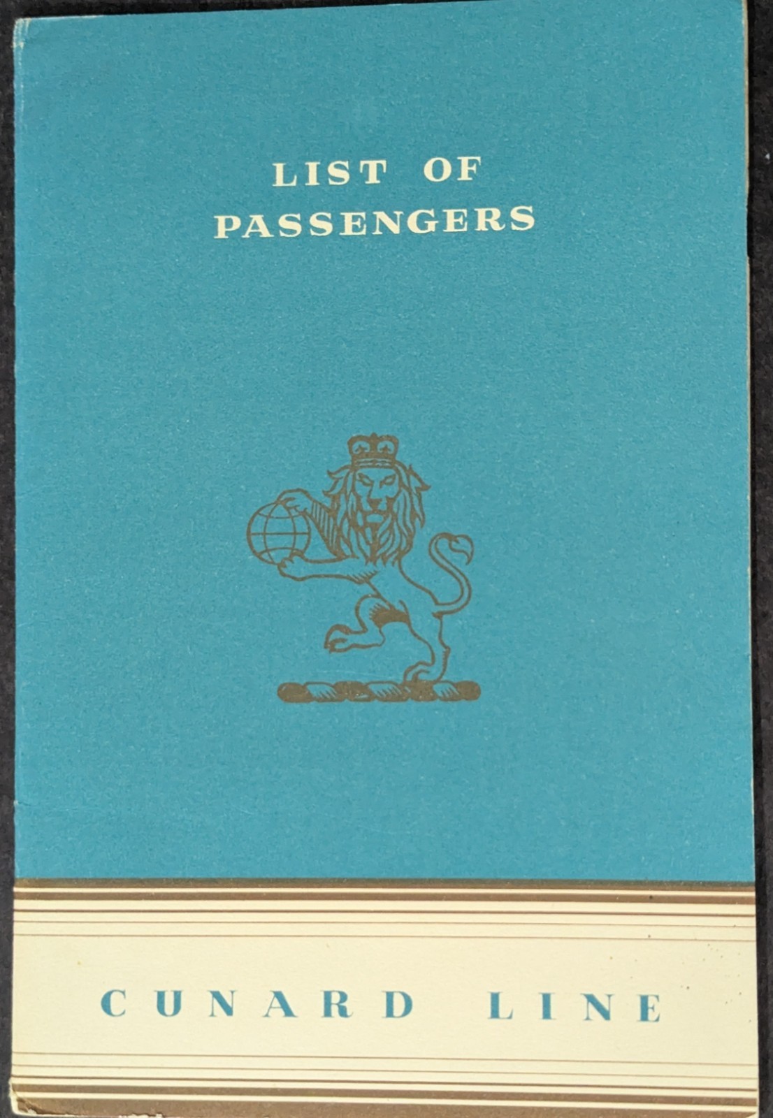 **VINTAGE 1951 CUNARD LINE R.M.S. QUEEN ELIZABETH LIST OF PASSENGERS* **VINTAGE 1951 CUNARD LINE R.M.S. QUEEN ELIZABETH LIST OF PASSENGERS*
