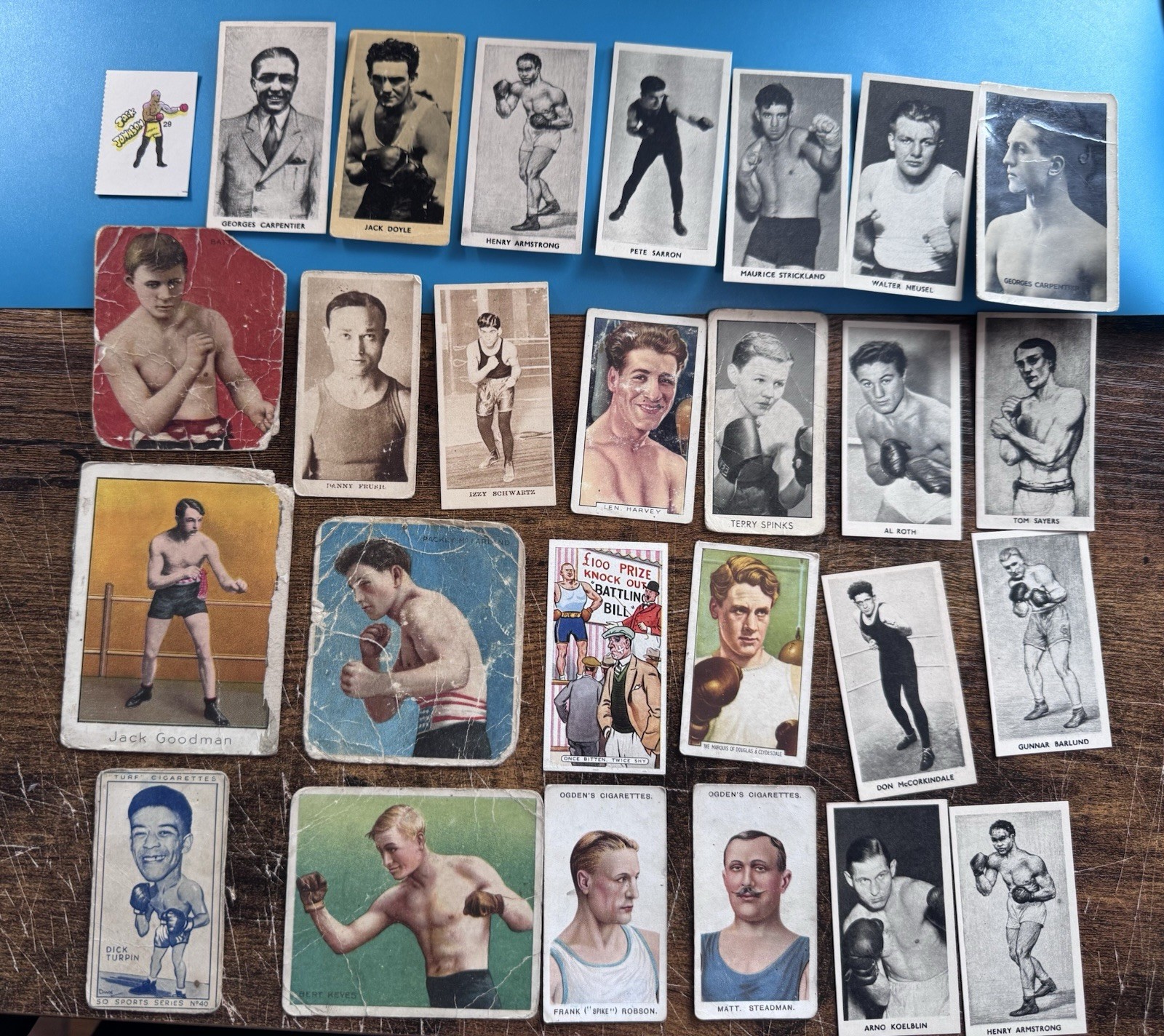 Massive boxing tobacco 27 card lot 1909+ Berg, Carpentier, Jack Johnson Massive boxing tobacco 27 card lot 1909+ Berg, Carpentier, Jack Johnson