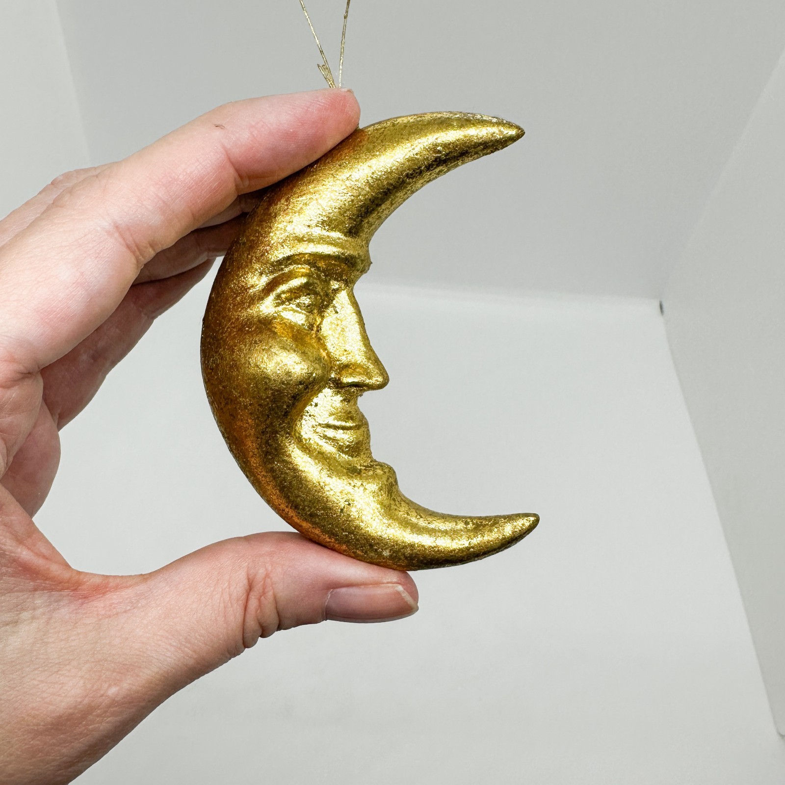 Vtg Dept. 56 Metallic Moon Face Celestial Witchy Whimsigoth Ornament Vtg Dept. 56 Metallic Moon Face Celestial Witchy Whimsigoth Ornament