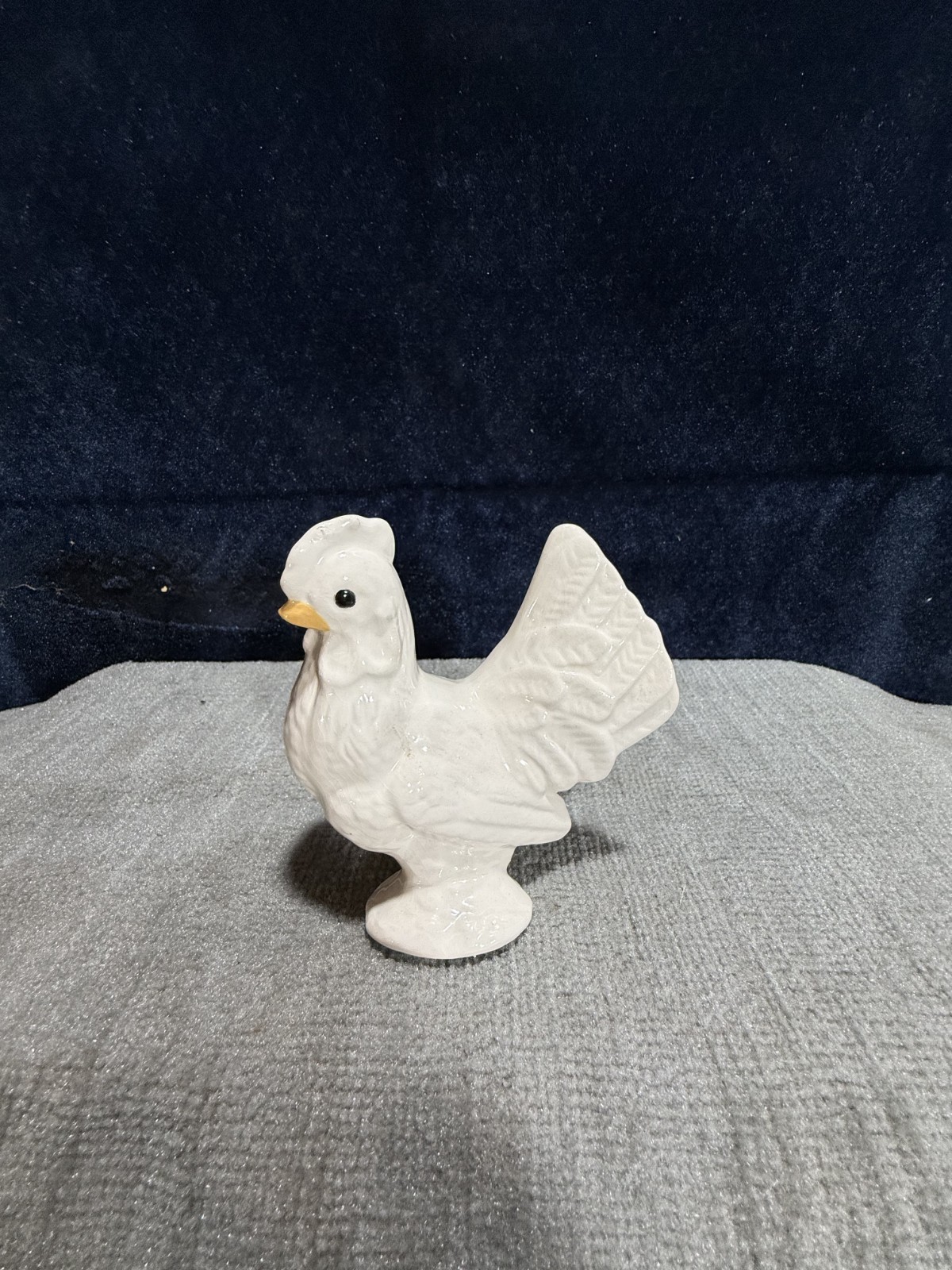 White Ceramic Hen Chicken Figurine Farmhouse Country Kitchen Decor