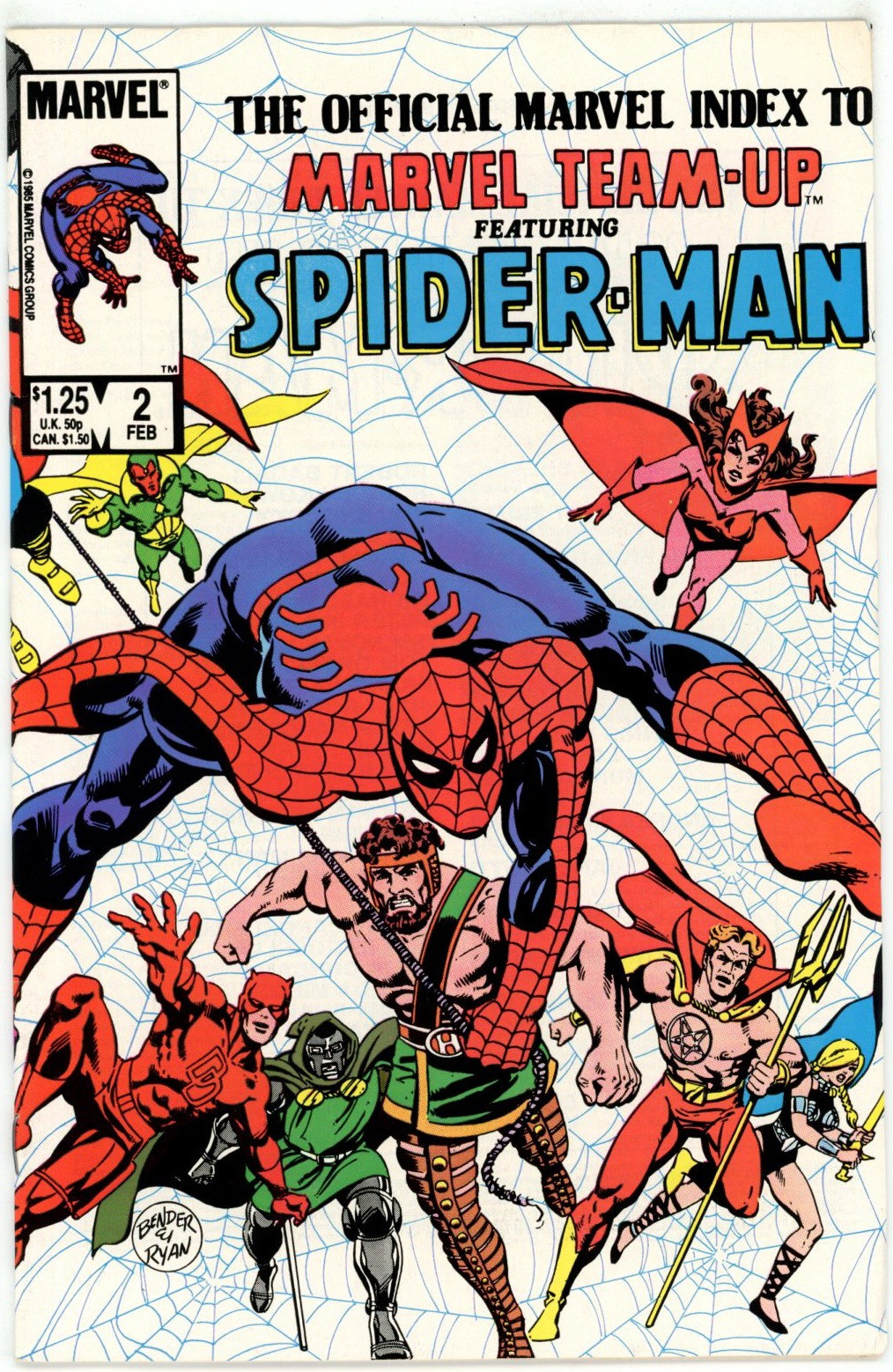 Official Marvel Index to Marvel Team-Up #2 1986 Marvel Comics VF- Comic Book