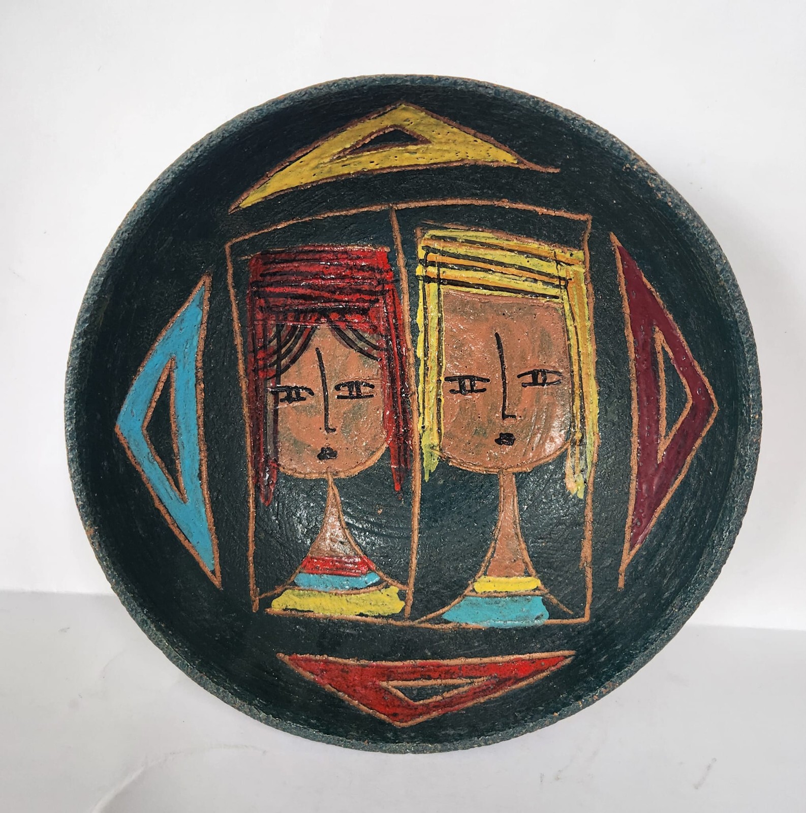 FRATELLI FANCIULLACCI, Italian Portrait Pottery Bowl FRATELLI FANCIULLACCI, Italian Portrait Pottery Bowl