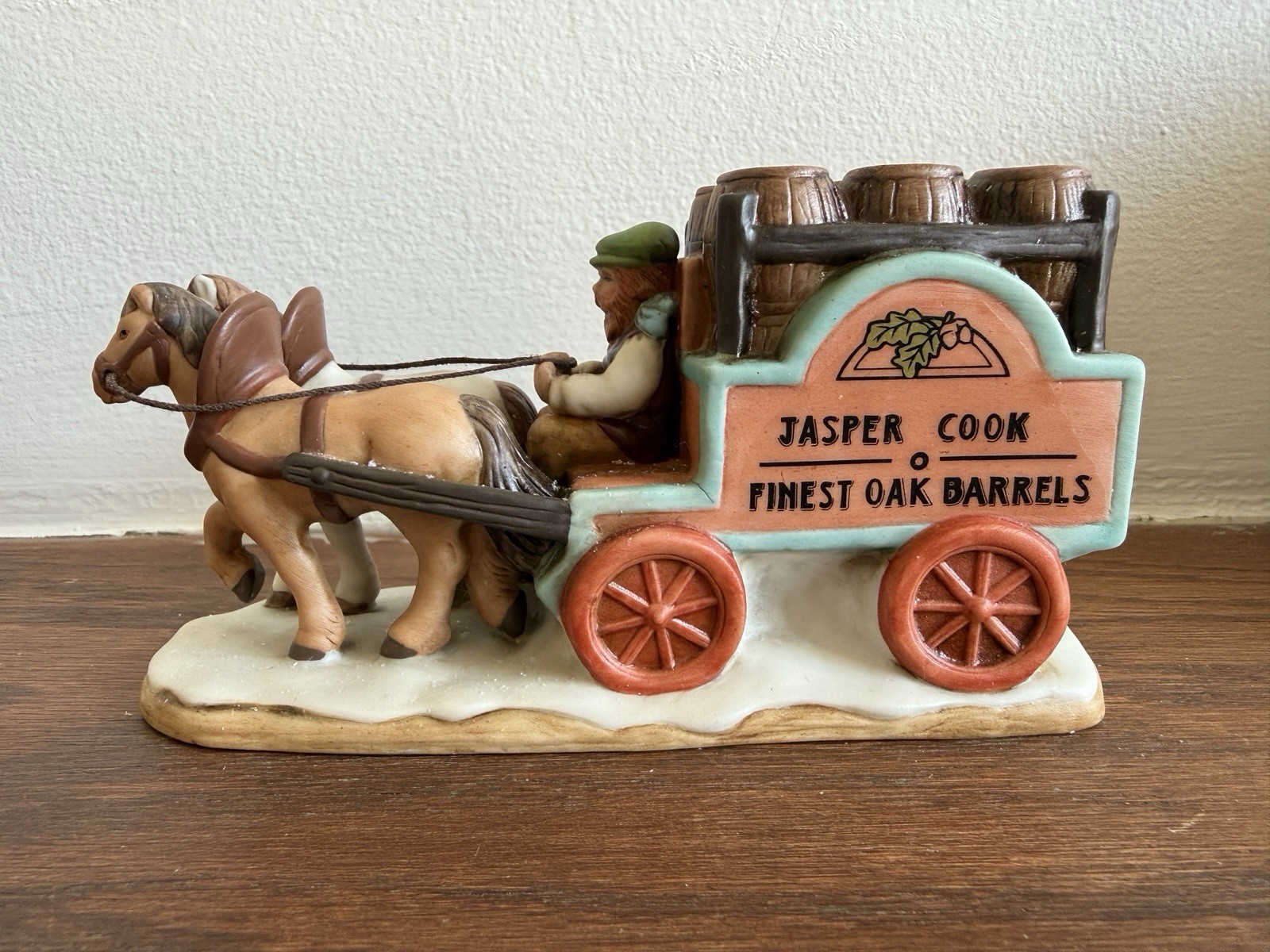 Vintage Lefton Christmas Figurine Horse Drawn 