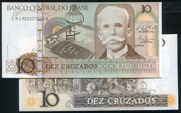 BRAZIL   P209b , 10-CRU, ND(1986) ,  UNC