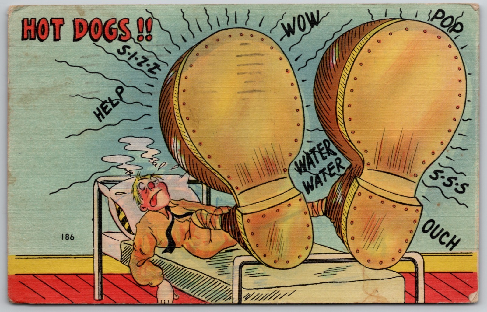 c1944 Postcard Army Sore Feet Comic Art Humor Military Comic Soldier Funny c1944 Postcard Army Sore Feet Comic Art Humor Military Comic Soldier Funny
