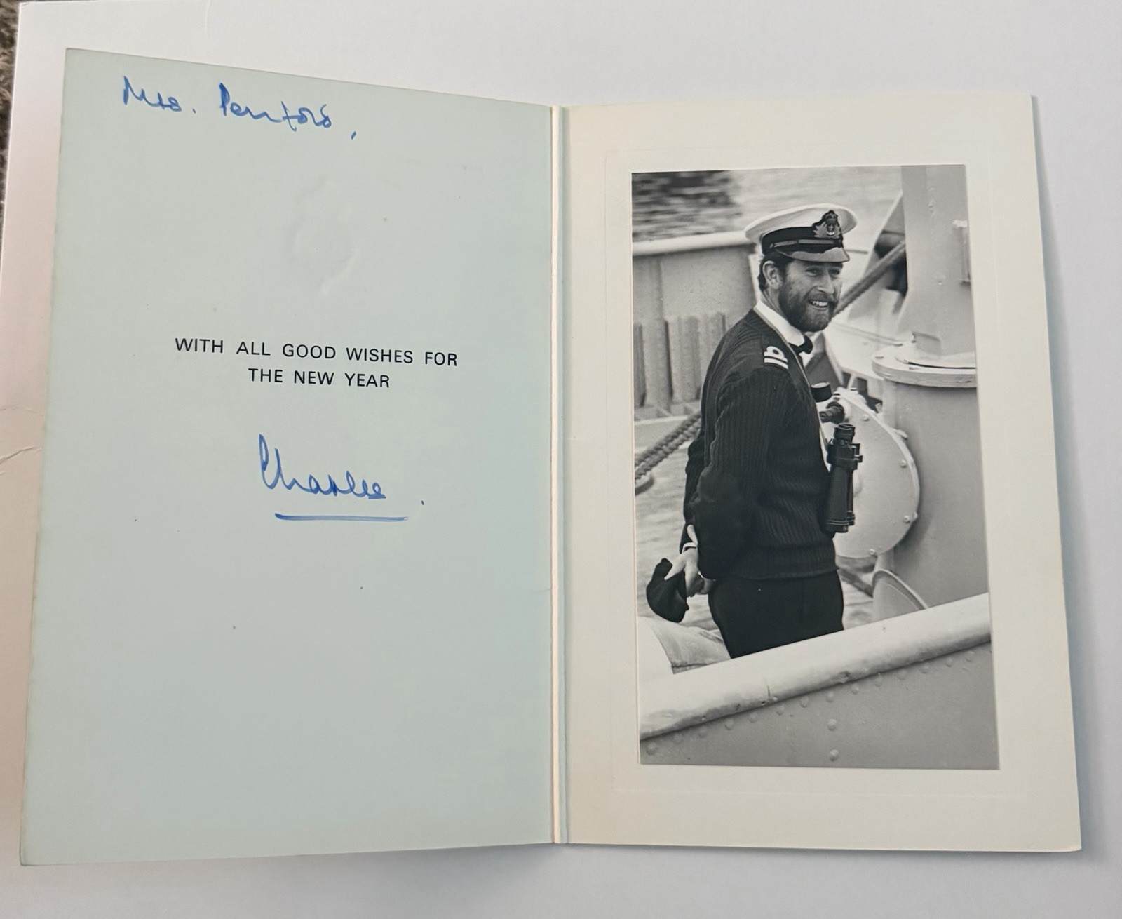 King Charles III Signed 1976 Royal Christmas Card as Prince